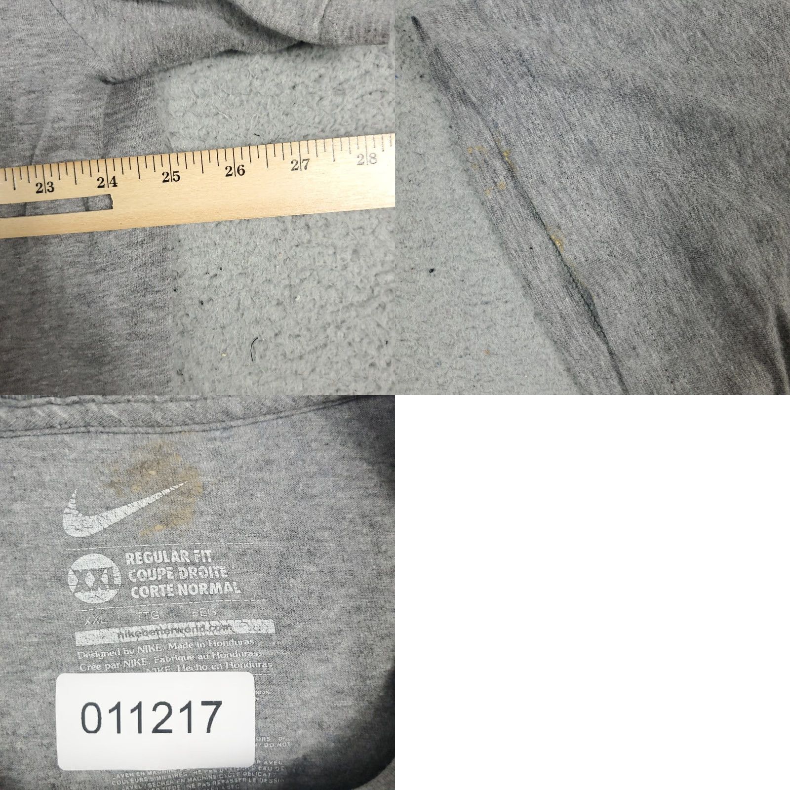 Nike Nike Swoosh T-Shirt Gray 2XL Regular Fit Crew Neck Short Sleeve Mens Stained Used Size US XXL / EU 58 / 5 - 8 Thumbnail