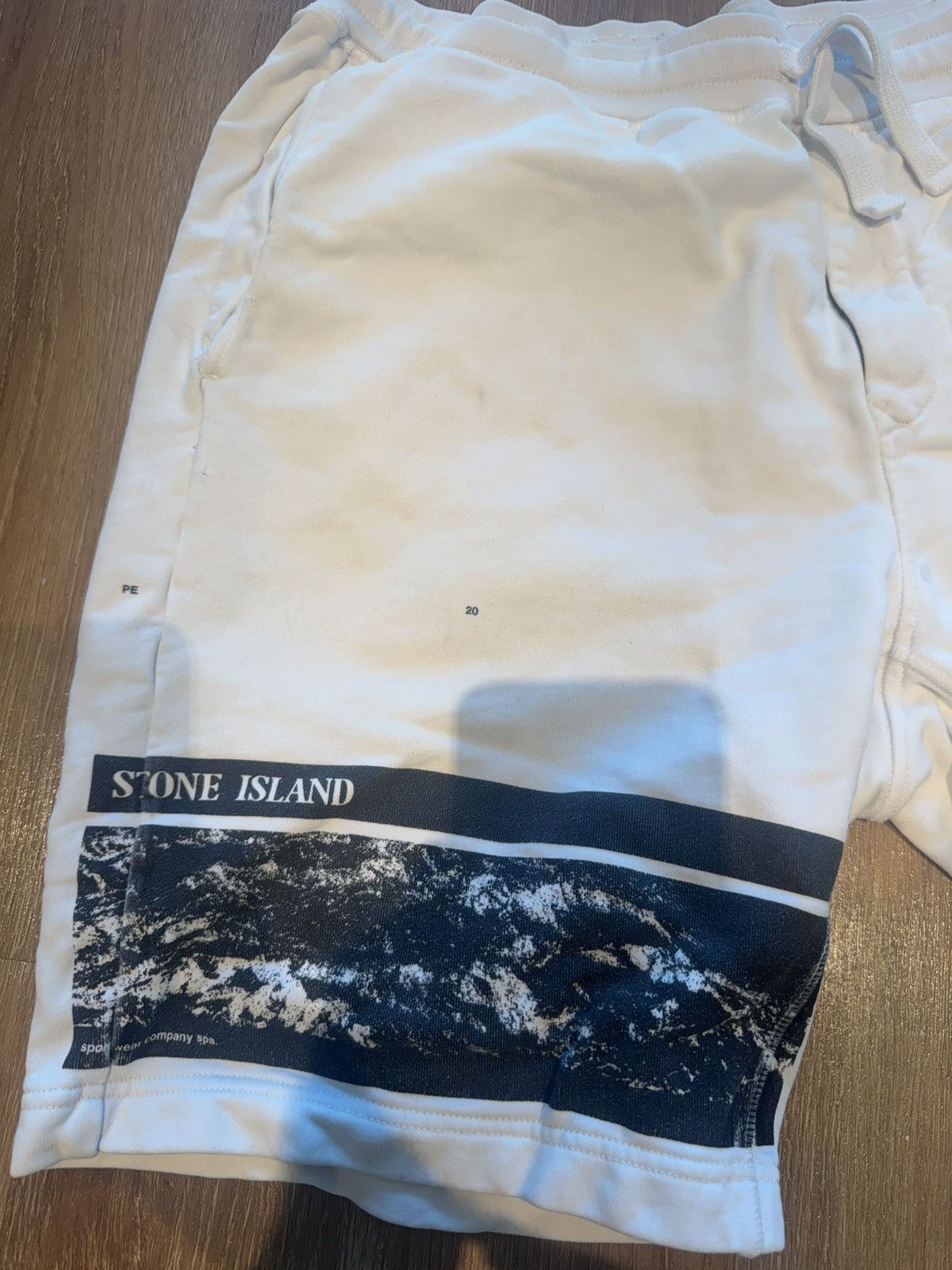 Stone Island Stone Island Cream Sweat Shorts Size US 33 - 2 Thumbnail