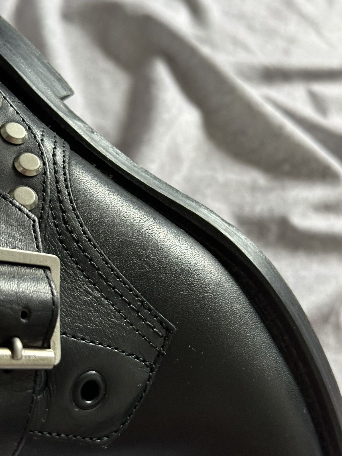 Saint Laurent Paris Saint Laurent Paris Studded Strap Rangers Boot Black Size US 6.5 / IT 36.5 - 12 Thumbnail