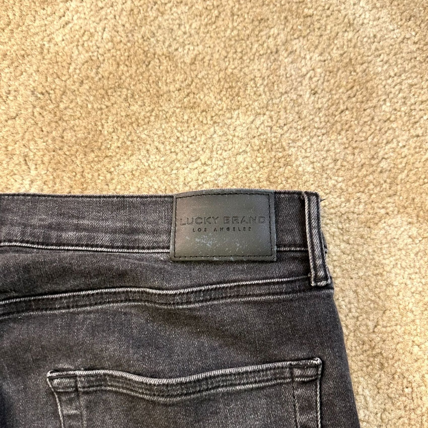 Lucky Brand Lucky Brand 412 Jeans Slim Straight Men 38x32 Black Denim Stretch Mid Rise 5-Pocket Belt Loops Image Size US 38 / EU 54 - 7 Thumbnail