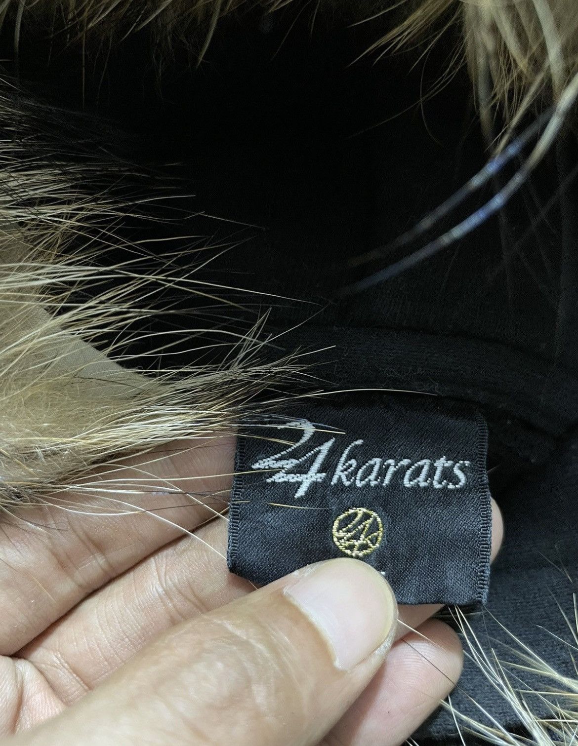 Japanese Brand × Other × Vintage Faded Black Star Fur Hoodie Japanese 24karats Size US L / EU 52-54 / 3 - 5 Thumbnail