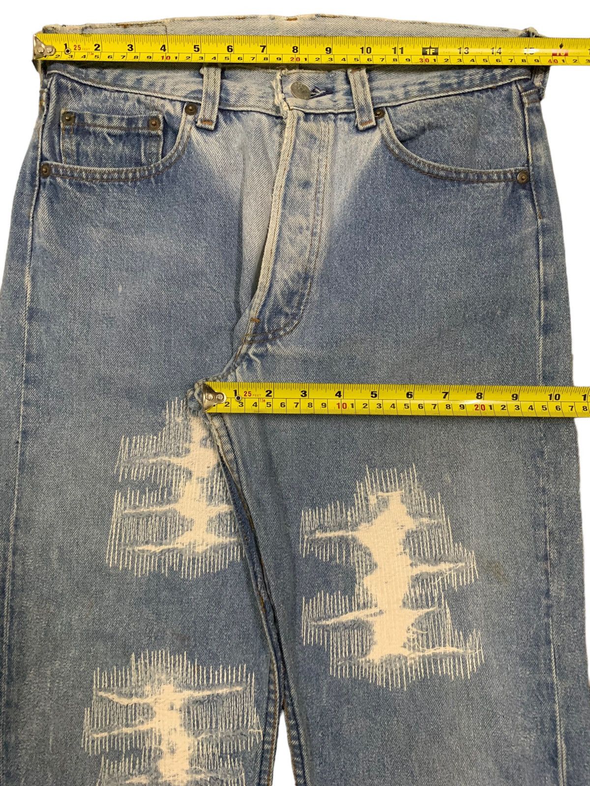 Levi's Vintage 80s Levis 501 Repaired Distressed Jeans Size 30x30 Size US 30 / EU 46 - 17 Thumbnail
