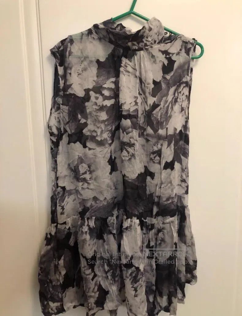 Dries Van Noten Dries Van Noten Black and White Floral Silk Sleeveless Top Size M / US 6-8 / IT 42-44 - 1 Thumbnail