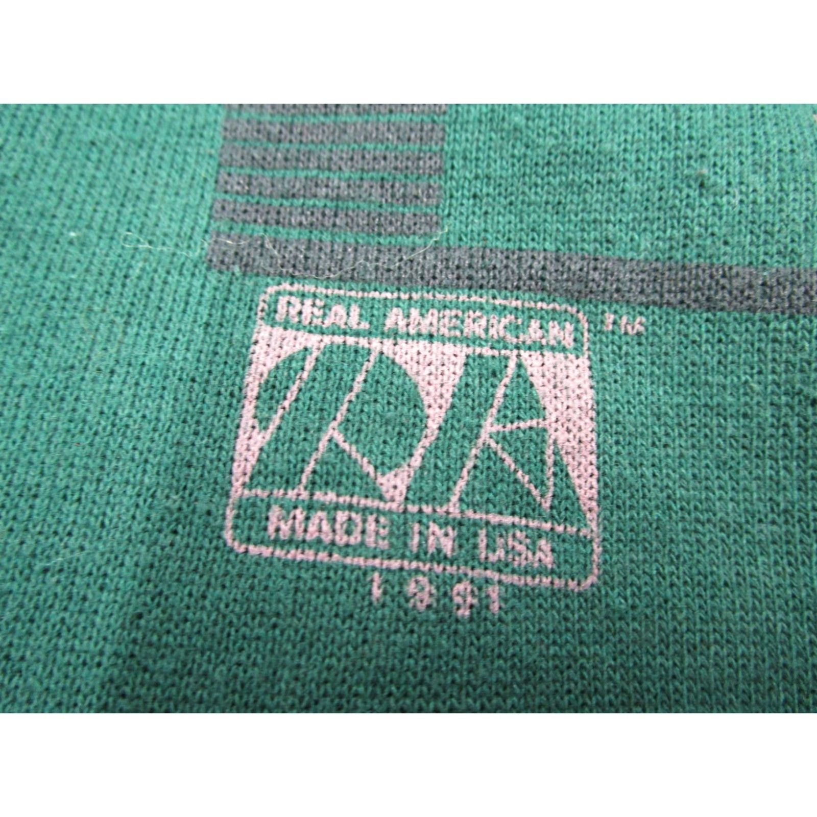 Vintage VINTAGE Real American Sweatshirt Men 2XL Collared Green Graphic Print Mono Village 90s Mens Size US XXL / EU 58 / 5 - 3 Thumbnail