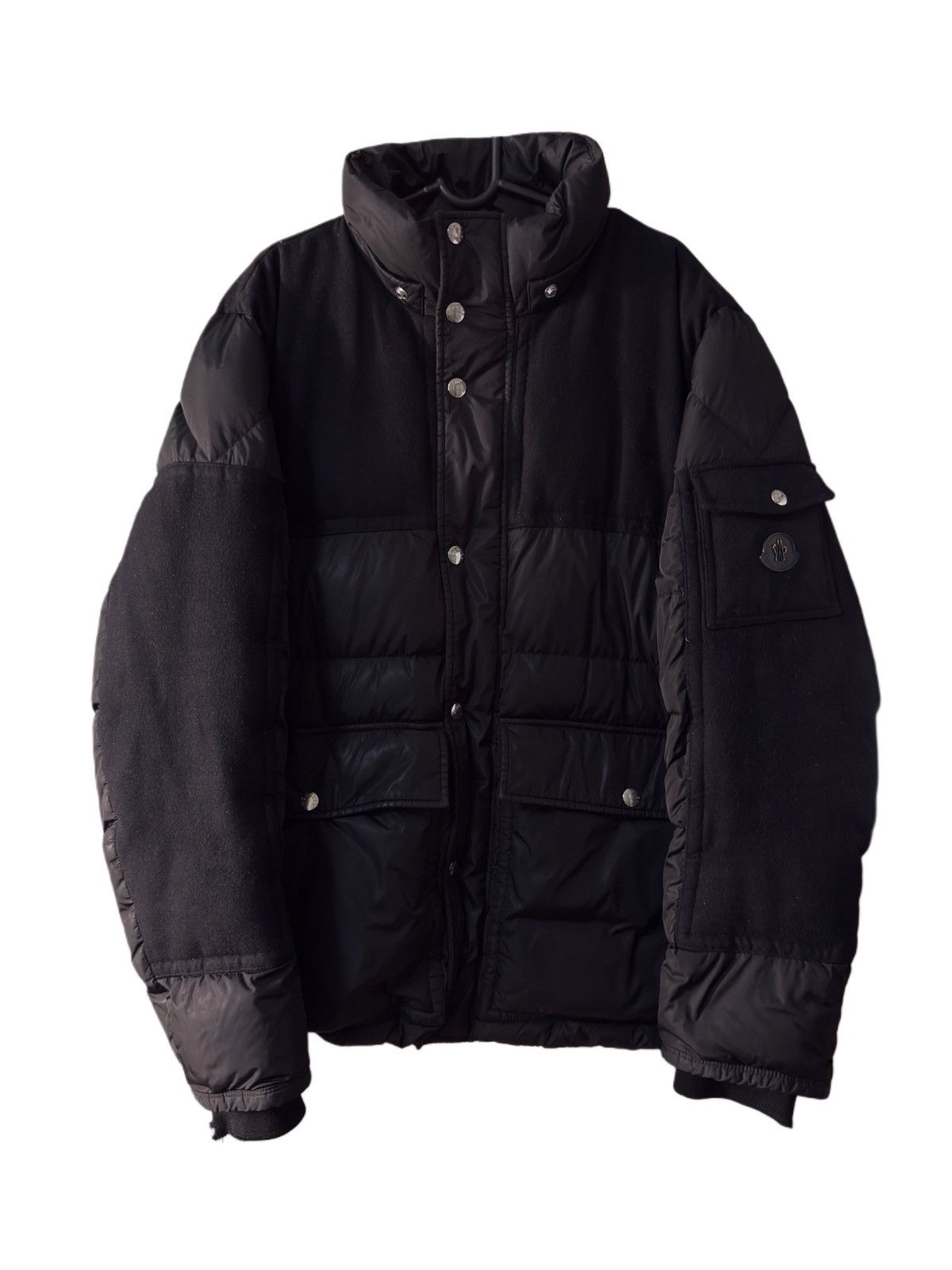 Moncler Moncler Black Down Jacket Wool Panel Puffer Size 6 (XXL) Size US XXL / EU 58 / 5 - 1 Thumbnail