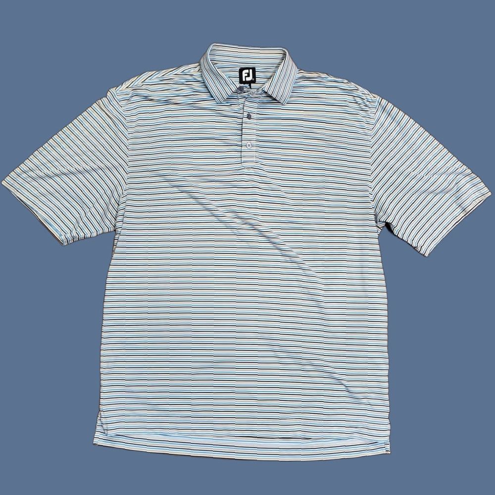 Footjoy FootJoy Polo Shirt Mens XL Striped Golf Performance Lightweight Breathable Moisture Wicking Size US XL / EU 56 / 4 - 1 Thumbnail
