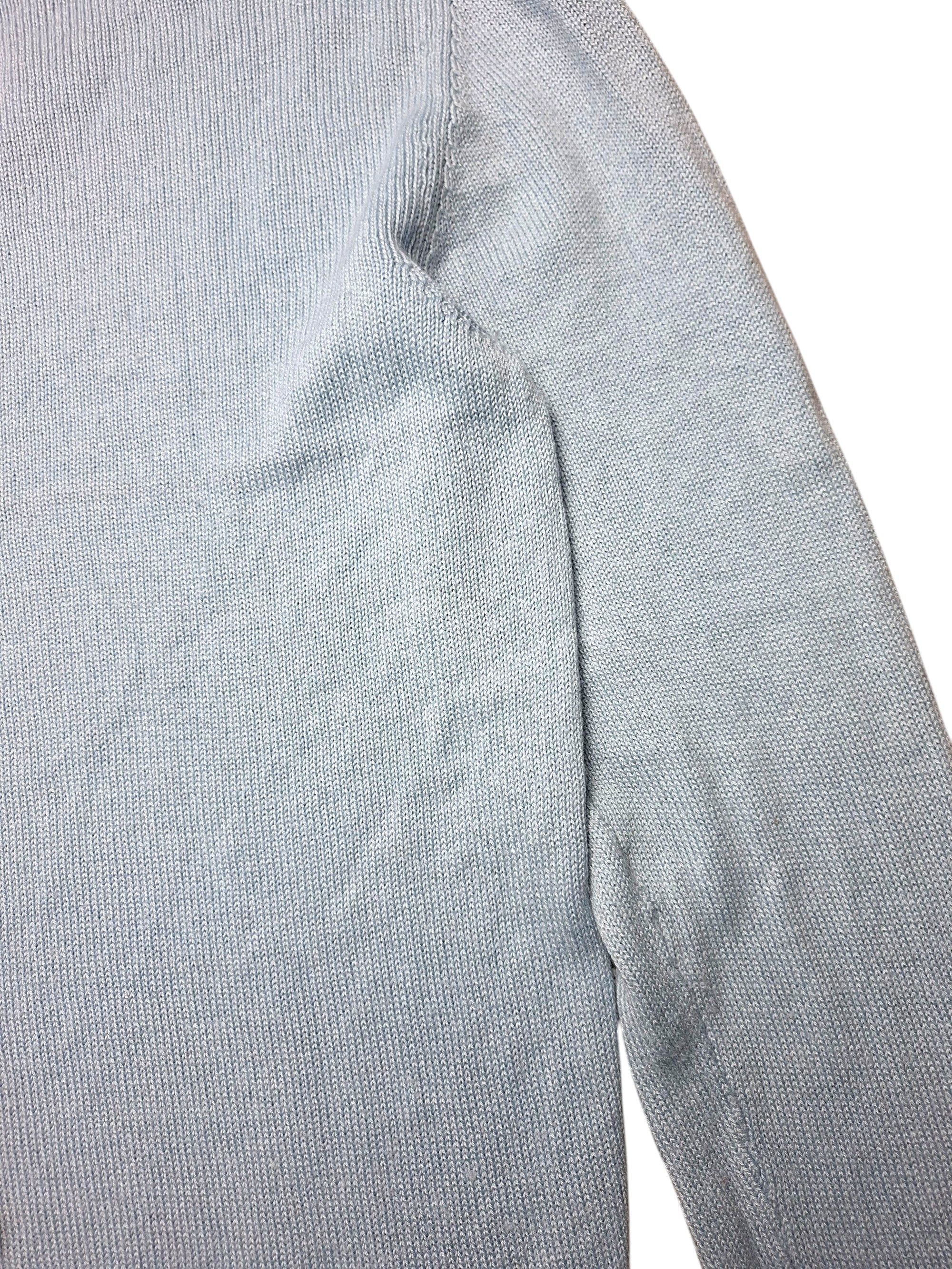 Agnona AGNONA Cashmere Silk Knit Sweater Ice Blue 48 Medium Luxury Size US M / EU 48-50 / 2 - 8 Thumbnail