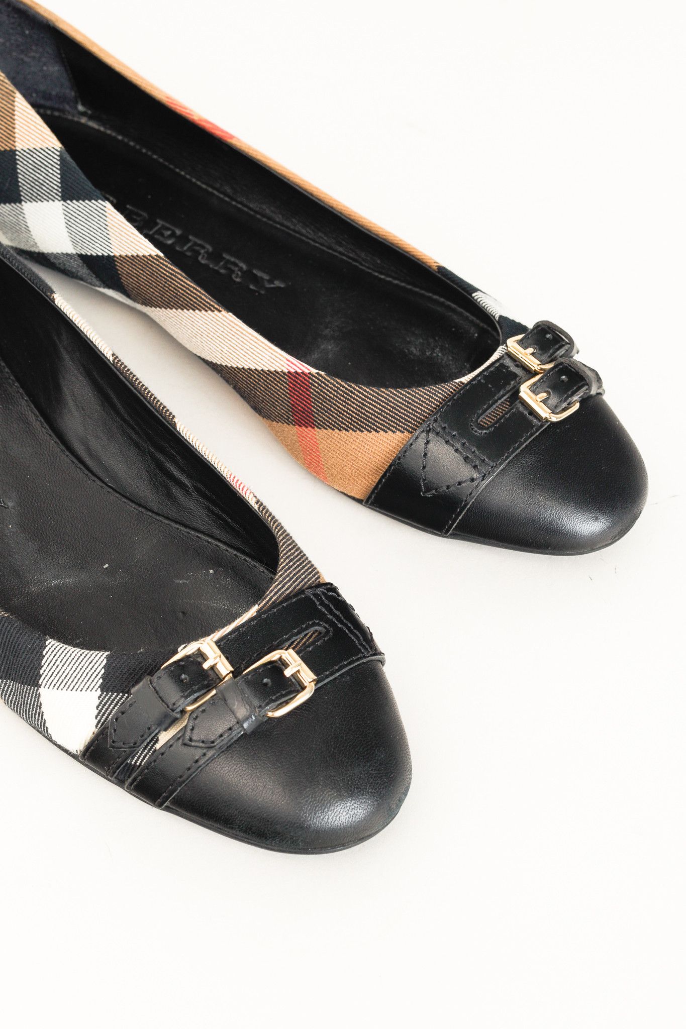 Burberry Burberry Avonwick House Check Leather-Trim Ballerina Flats Size US 9.5 / IT 39.5 - 6 Thumbnail