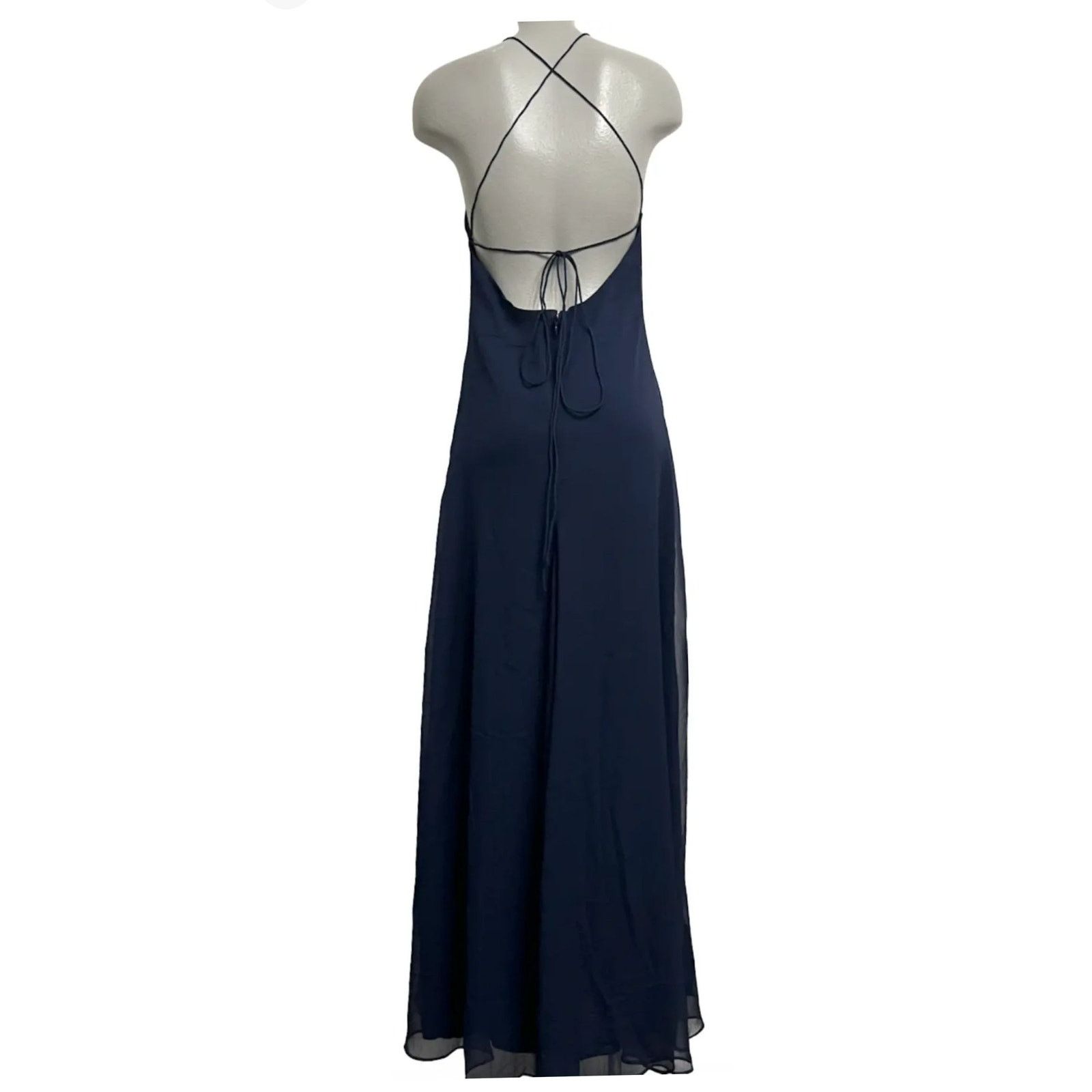 Free People New Free People Simone Maxi Dress $250 SIZE 0 Navy V-neck Size XS / US 0-2 / IT 36-38 - 4 Thumbnail
