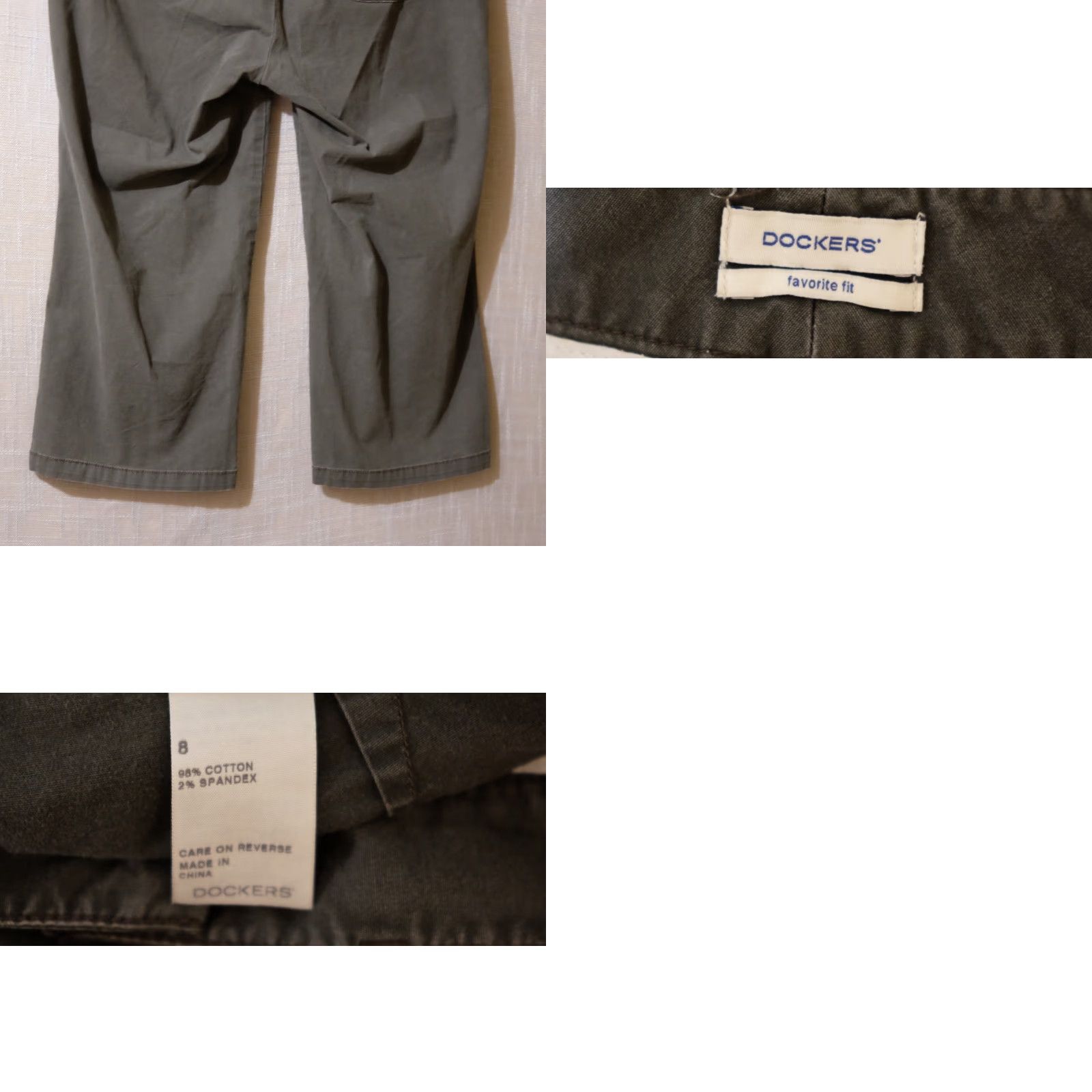 Dockers Dockers Favorite Fit Cargo Capri Pants Grey Stretch Women's 8 | Pants | Regular Size 30" / US 8 / IT 44 - 8 Thumbnail