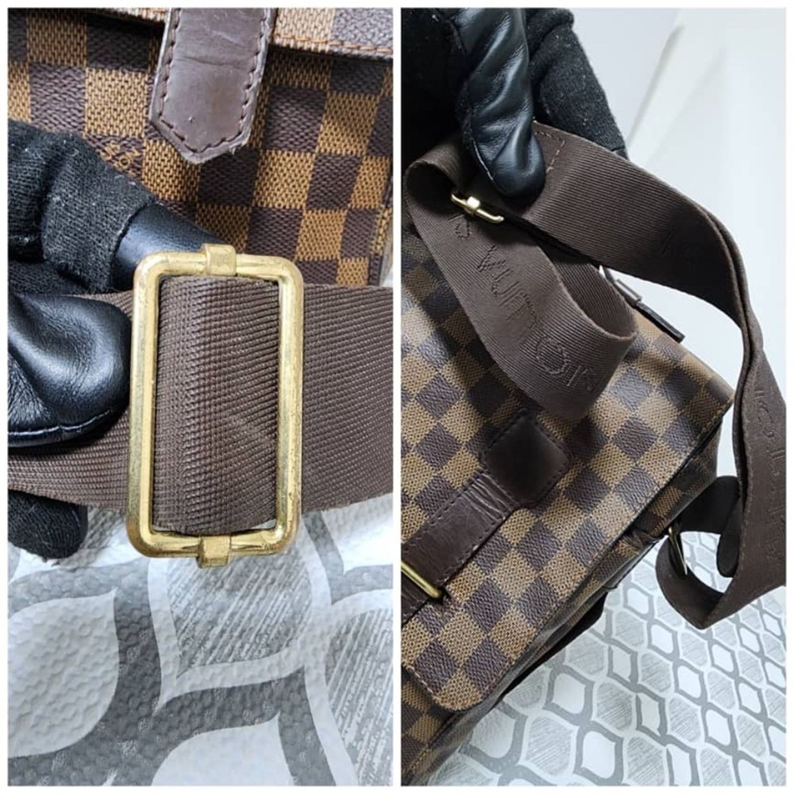 Louis Vuitton Auth LOUIS VUITTON Damier Ebene Broadway Messenger Bag Brown Size ONE SIZE - 10 Thumbnail