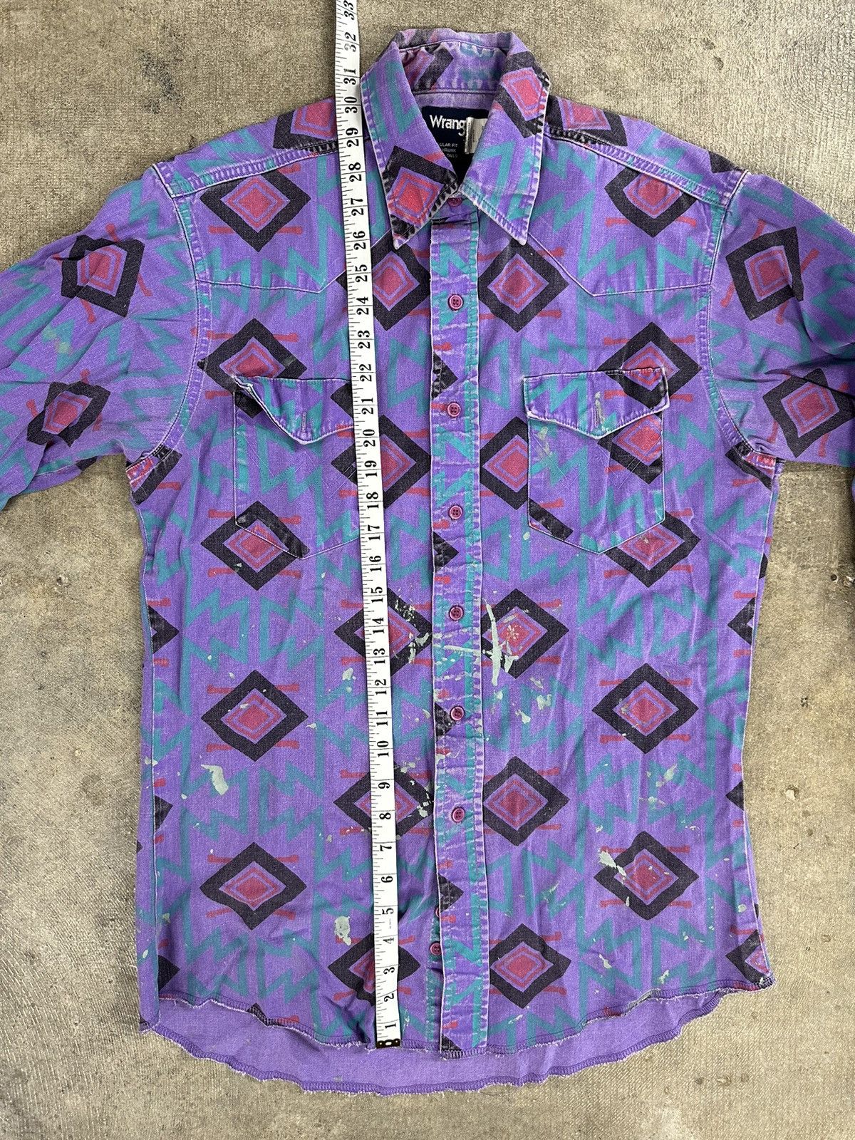 Vintage Vintage 90s Wrangler Brushpopper Painters Button Up Shirt Size US L / EU 52-54 / 3 - 13 Thumbnail