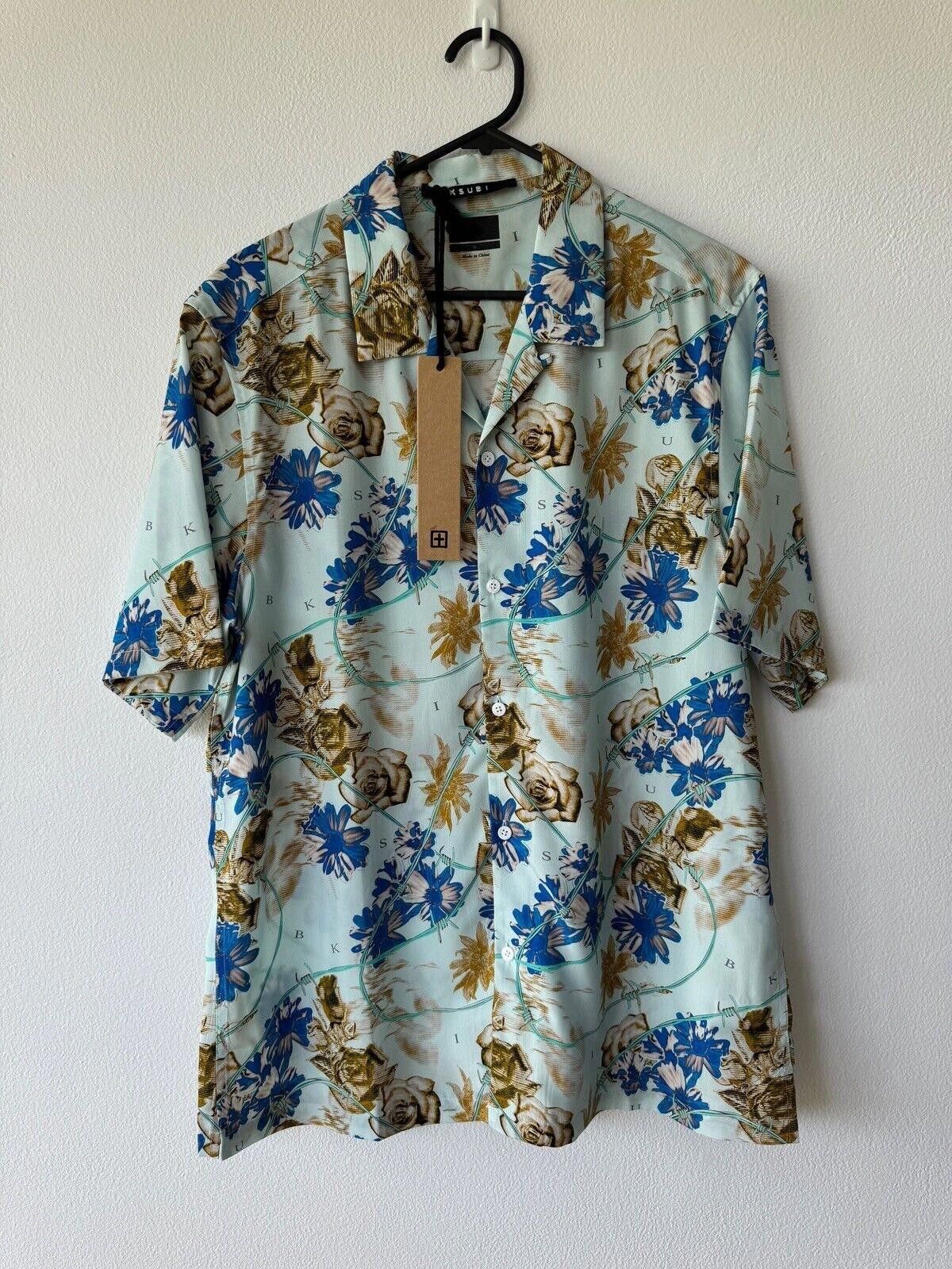 Ksubi new ksubi medium m short sleeve shirt top resort blue floral Size US M / EU 48-50 / 2 - 1 Thumbnail