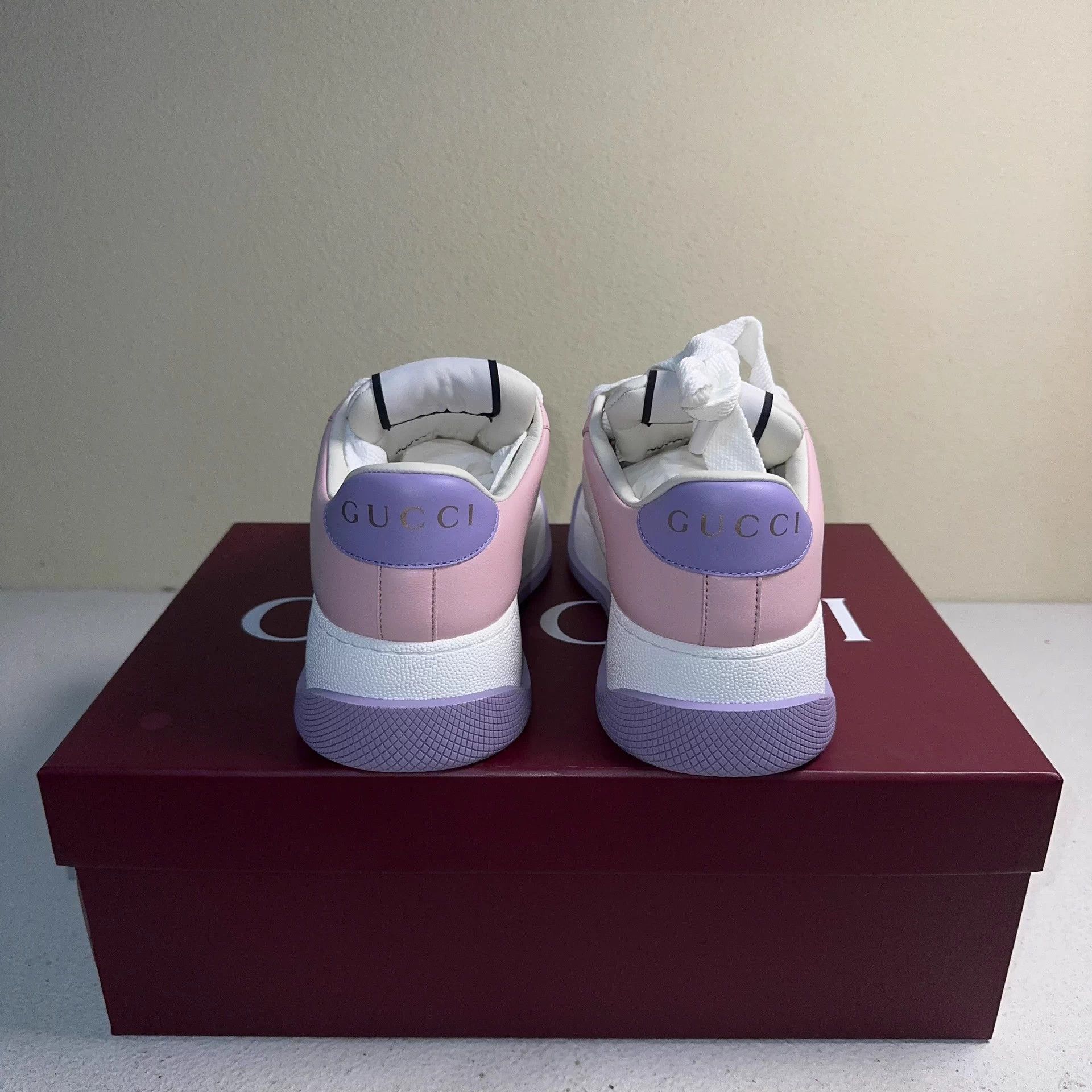 Gucci GUCCI Screener Women's Pink Purple Low-Top Sneakers Size US 5.5 / IT 35.5 - 3 Thumbnail