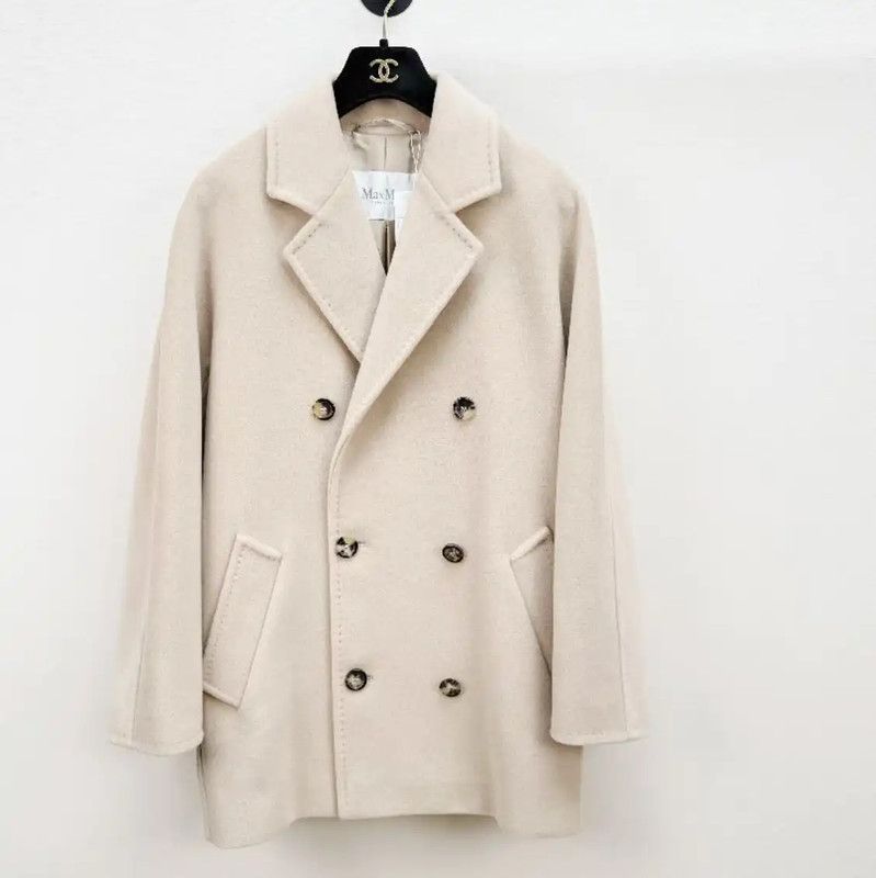 Max Mara MaxMara Beige Wool Winter Short Coat 0089 Size S / US 4 / IT 40 - 1 Thumbnail