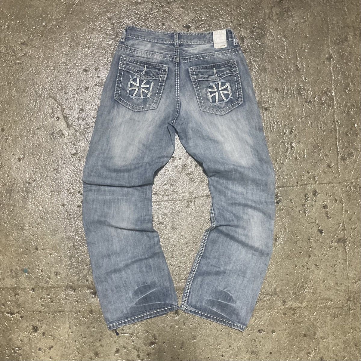 Vintage Crazy Vintage Y2K Affliction Style Baggy Jeans Cross Skater ...