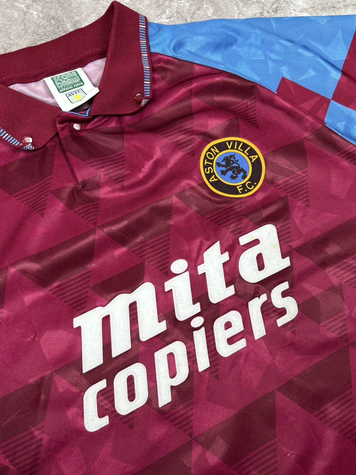 Umbro × Vintage ASTON VILLA 1990 Home Football Shirt Jersey Score Draw Size US XL / EU 56 / 4 - 5 Thumbnail