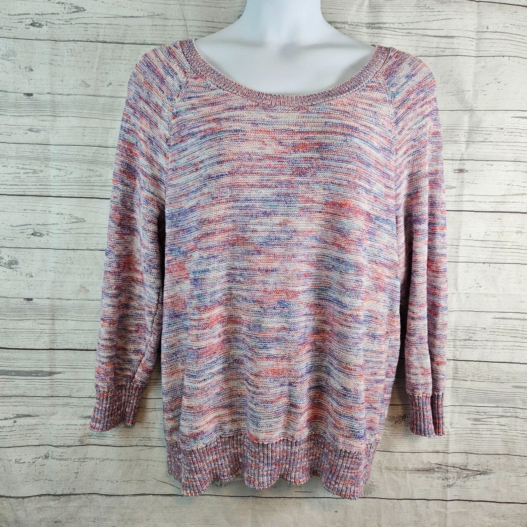 Torrid Torrid Womens Pullover Sweater Sz 2 Purple Pink Cotton Blend Knit Size XS / US 0-2 / IT 36-38 - 2 Thumbnail