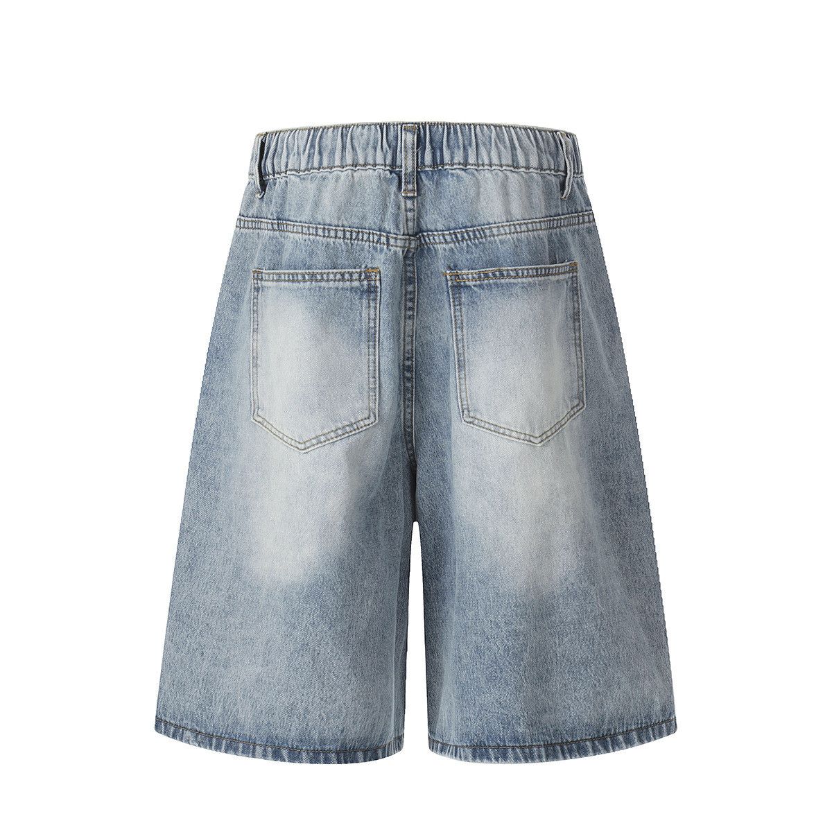 Jean Retro washed men's ripped straight leg denim shorts Size US 32 / EU 48 - 2 Thumbnail