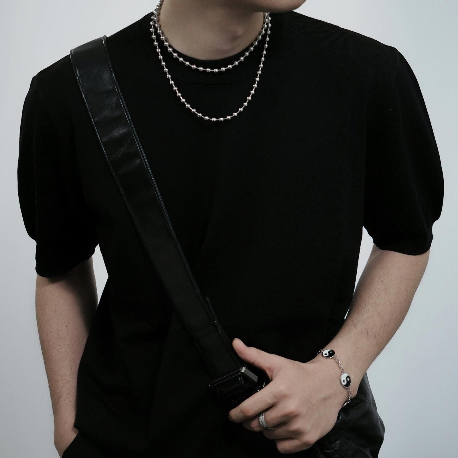 Other Silver Ball Bead Necklace – Stacked Hip-Hop Chain Size ONE SIZE - 5 Thumbnail
