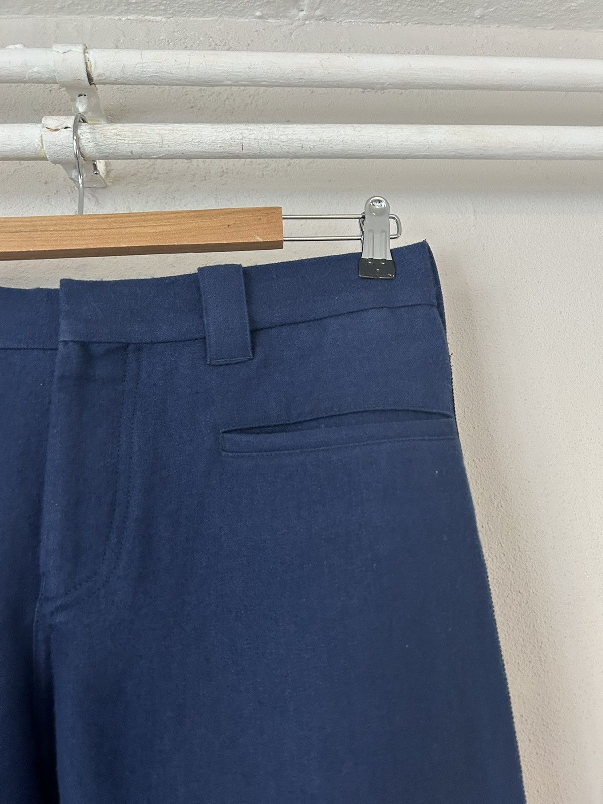 Haider Ackermann Blue Linen / Fleece Wool Blend Side Stripe Pants Size US 34 / EU 50 - 3 Thumbnail