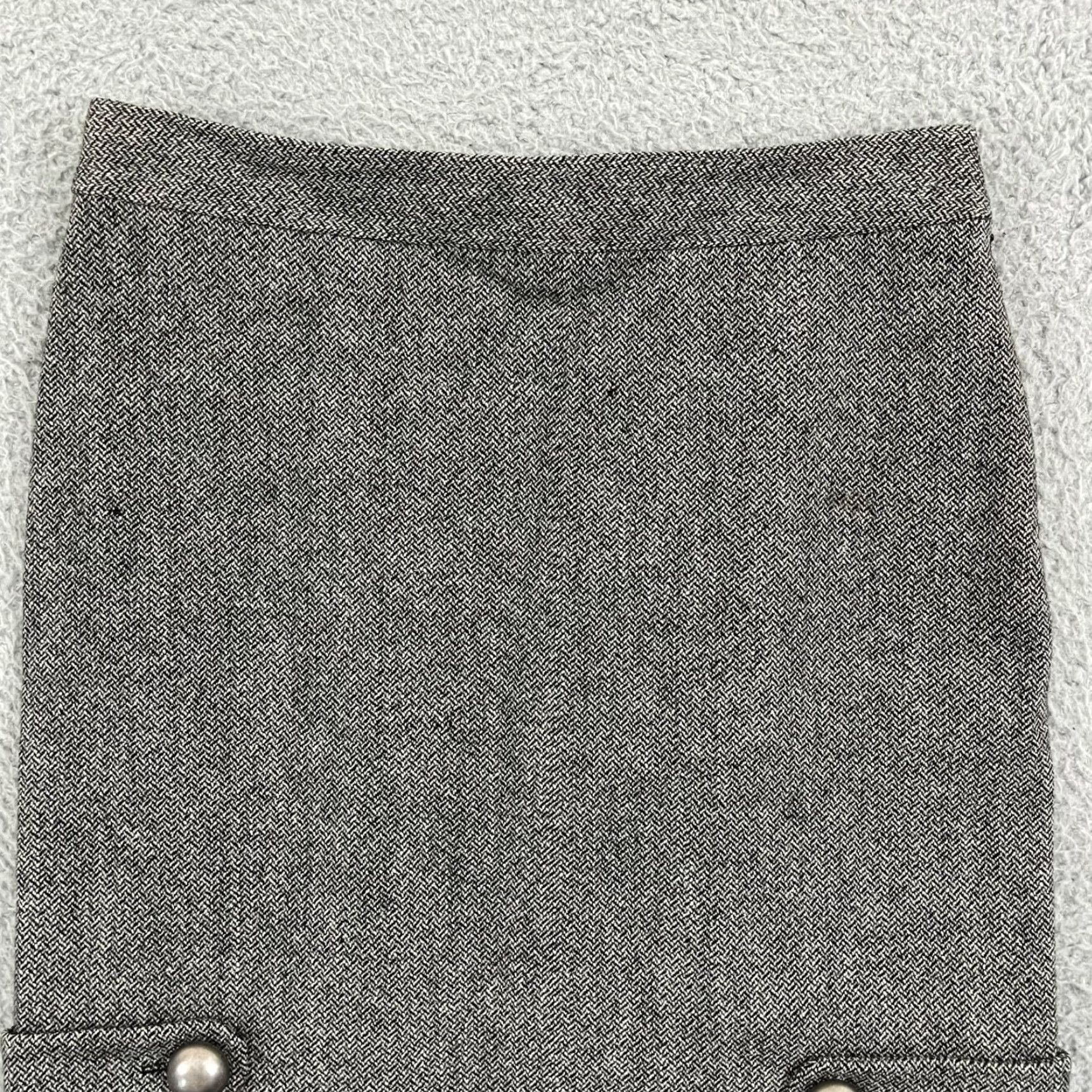 Banana Republic VINTAGE Banana Republic Pencil Skirt Wool Lined Gray 0 90s Preppy Knee Length Women Dress Sheath Business Workwear Size 25" / US 0 / IT 36 - 3 Thumbnail