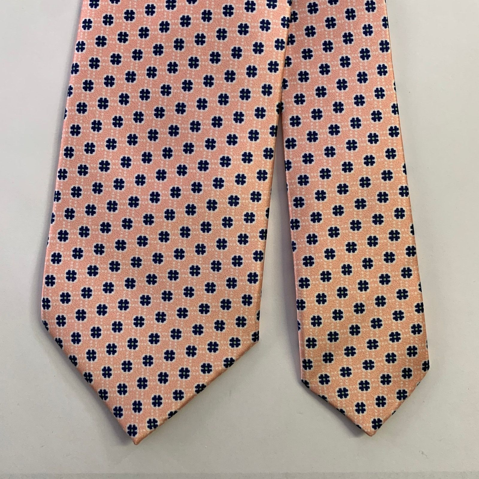 Dolcepunta DOLCEPUNTA Pink Navy Floral Silk Tie Size ONE SIZE - 1 Thumbnail