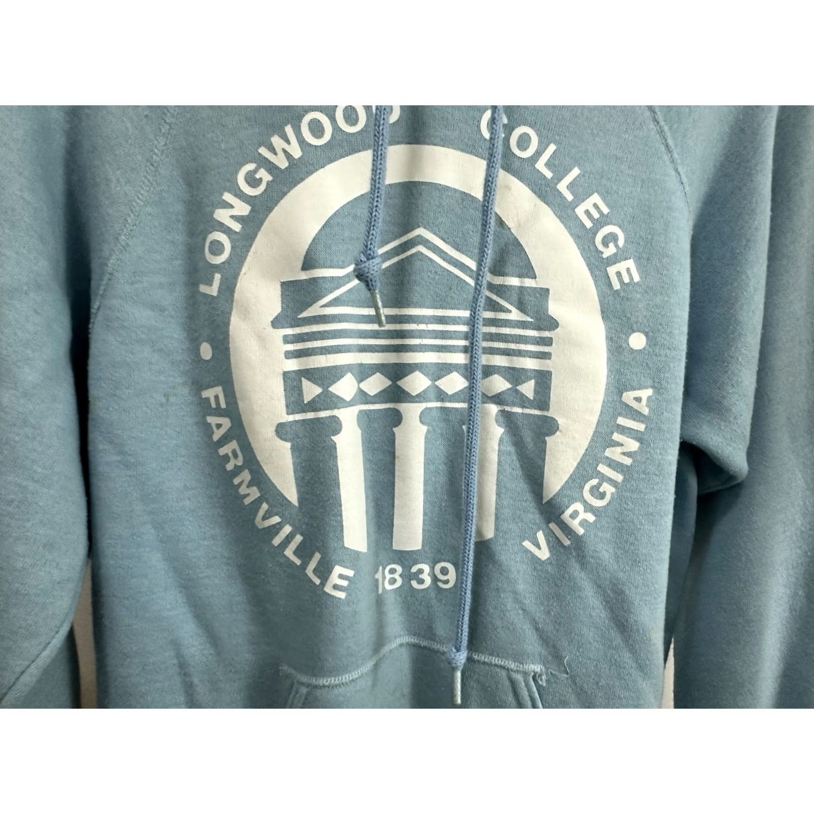 Vintage VTG 80s Longwood College VA Seminary Blue Hoodie Sweatshirt Size M Men Pullover Size US M / EU 48-50 / 2 - 4 Thumbnail