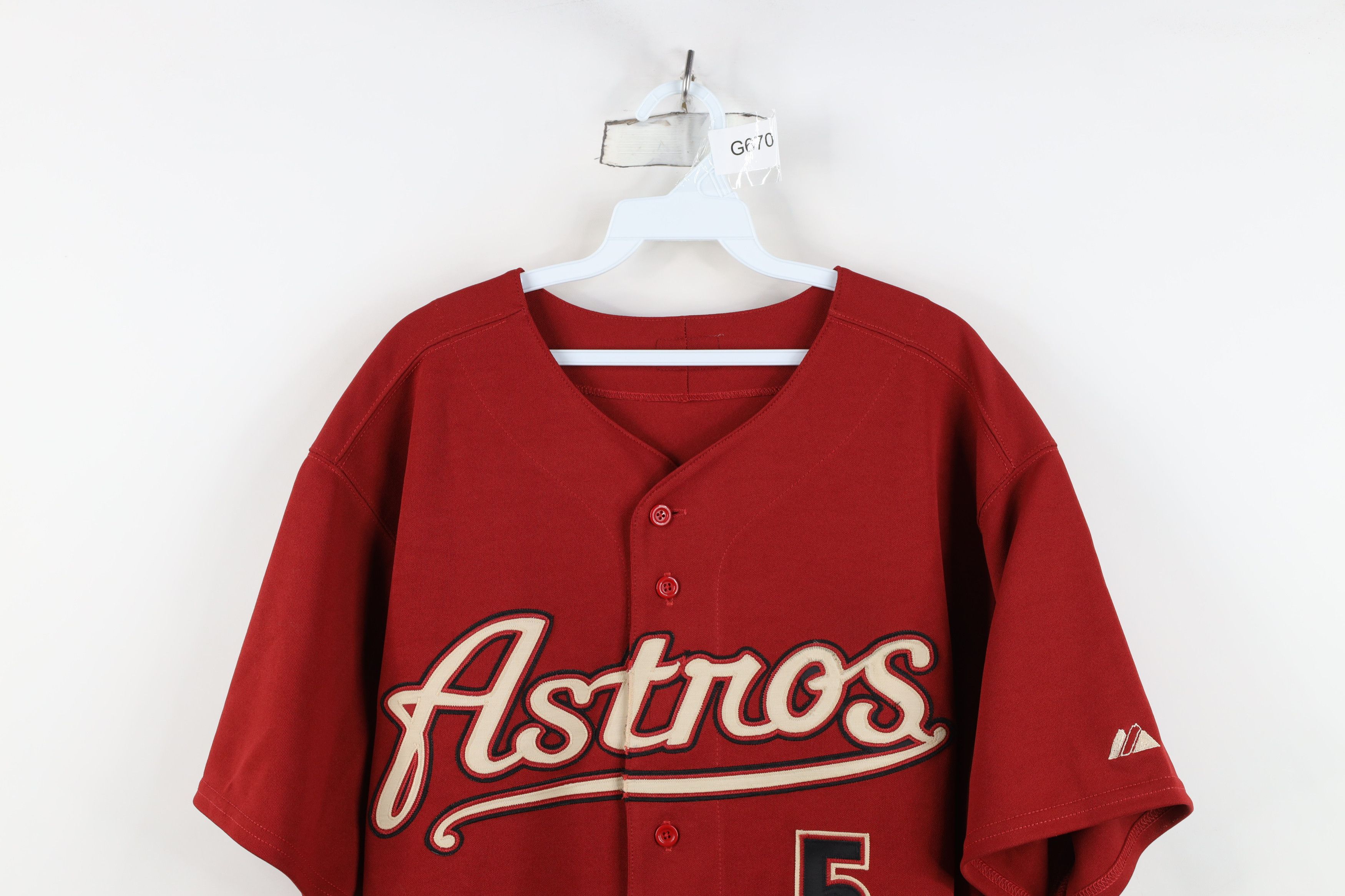 Majestic Vintage 90s Majestic Houston Astros Baseball Jersey #5 USA Size US XXL / EU 58 / 5 - 2 Thumbnail