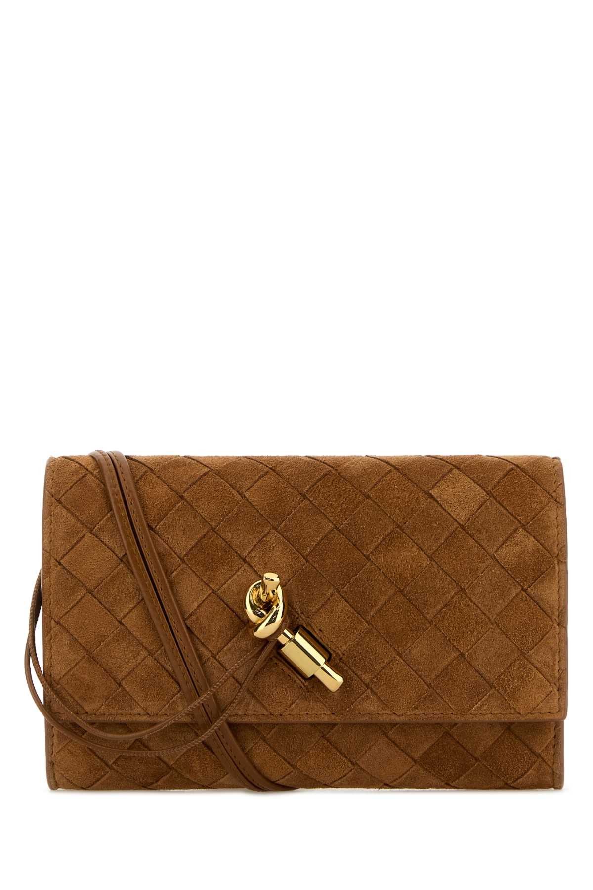Bottega Veneta Camel Suede Andiamo Crossbody Bag Size ONE SIZE - 1 Thumbnail