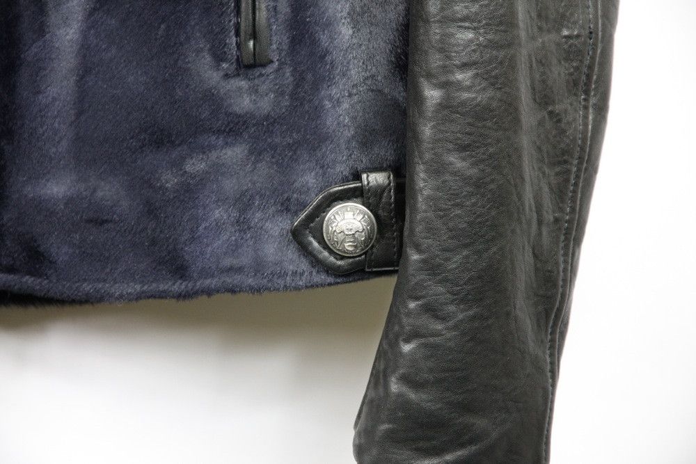 Balmain Balmain Paris Midnight Blue Black Calf Hair Leather Biker Size US M / EU 48-50 / 2 - 10 Thumbnail