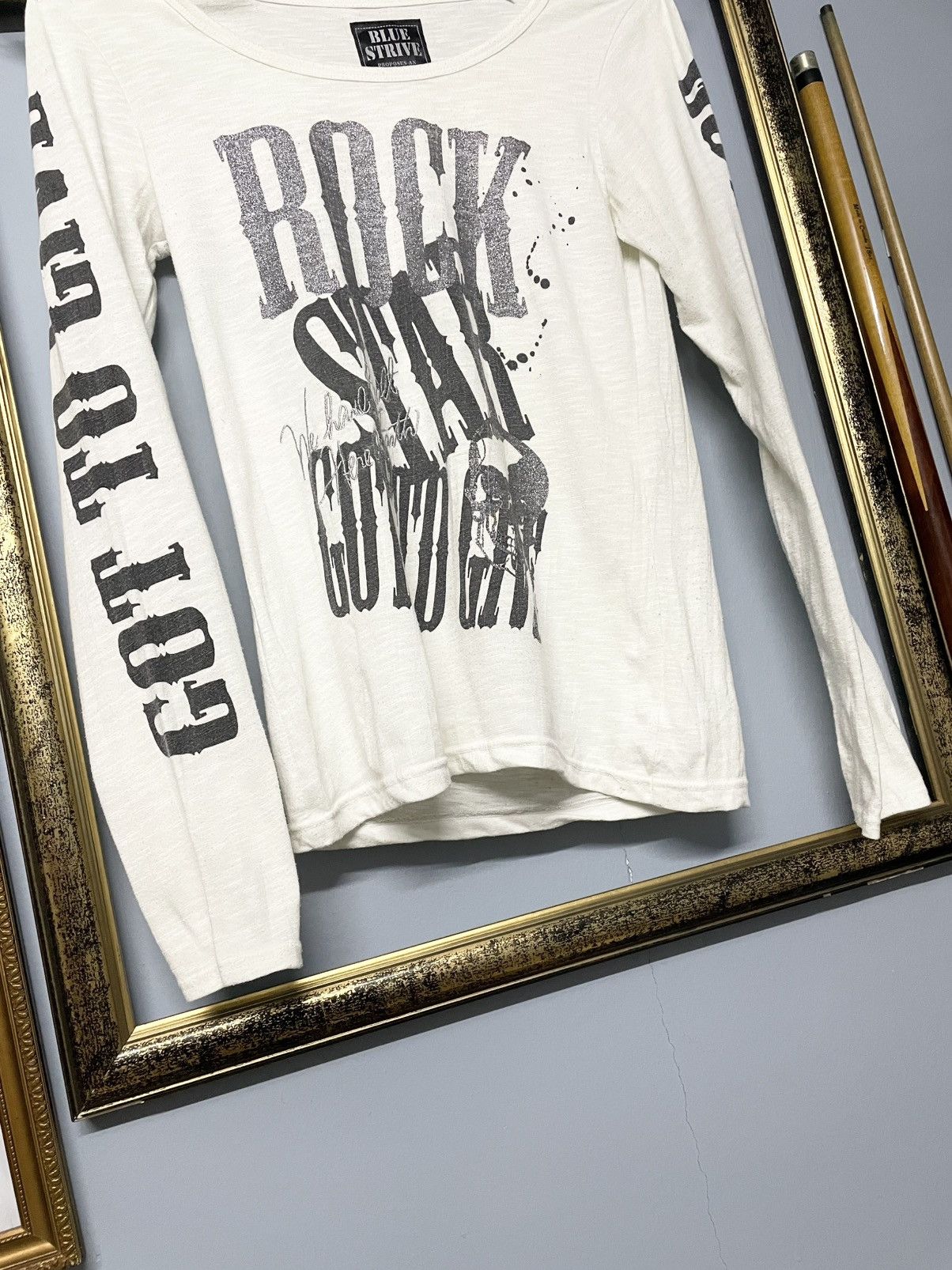 Hysteric Glamour Vintage 90s Japan Designer Blue Strive Rock Start Skull Tee Size US XS / EU 42 / 0 - 4 Thumbnail