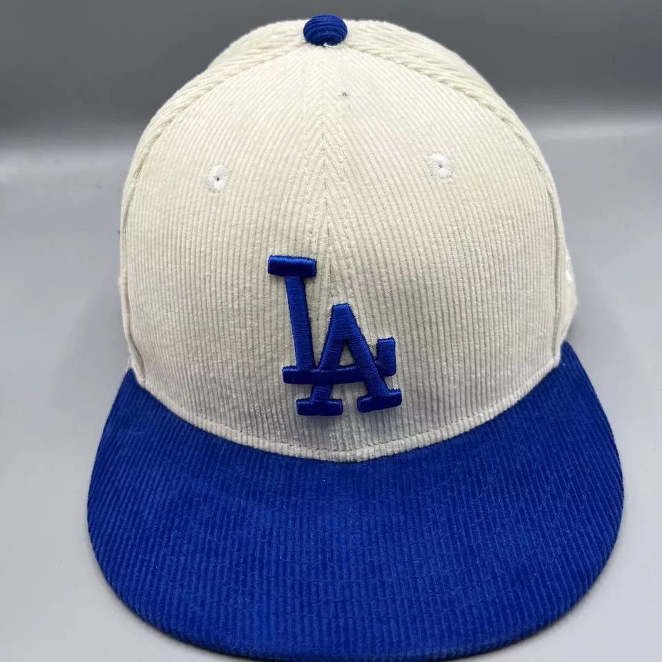 New Era Los Angeles LA Dodgers Hat Men 7 1/2 Corduroy Fitted Cap New Size ONE SIZE - 2 Thumbnail