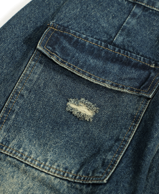 Japanese Brand × Jean Retro straight washed casual ripped jeans Size US 32 / EU 48 - 3 Thumbnail