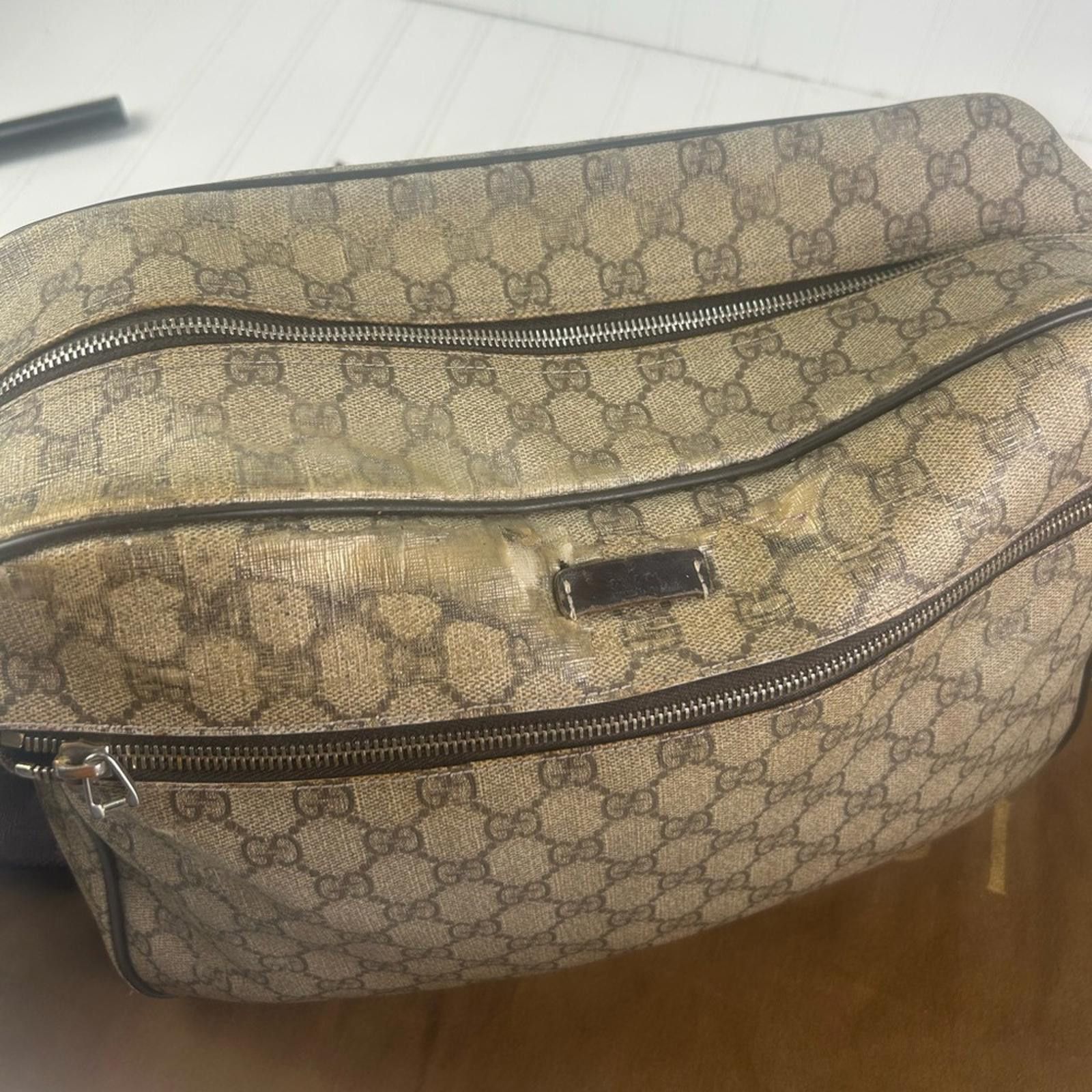 Gucci Gucci Vintage Beige Ebony Crossbody Bag and Drawstring Size ONE SIZE - 7 Thumbnail