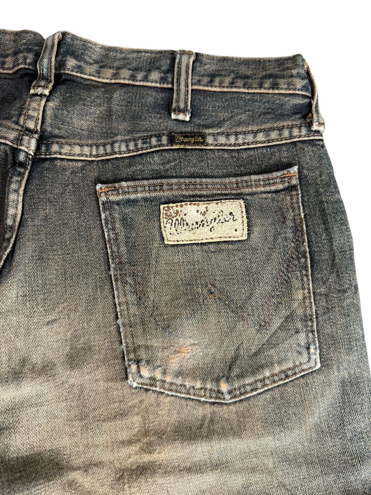Wrangler VINTAGE WRANGLER BLUE RIPPED DISTRESSED JEANS DENIM PANTS Size US 28 / EU 44 - 12 Thumbnail