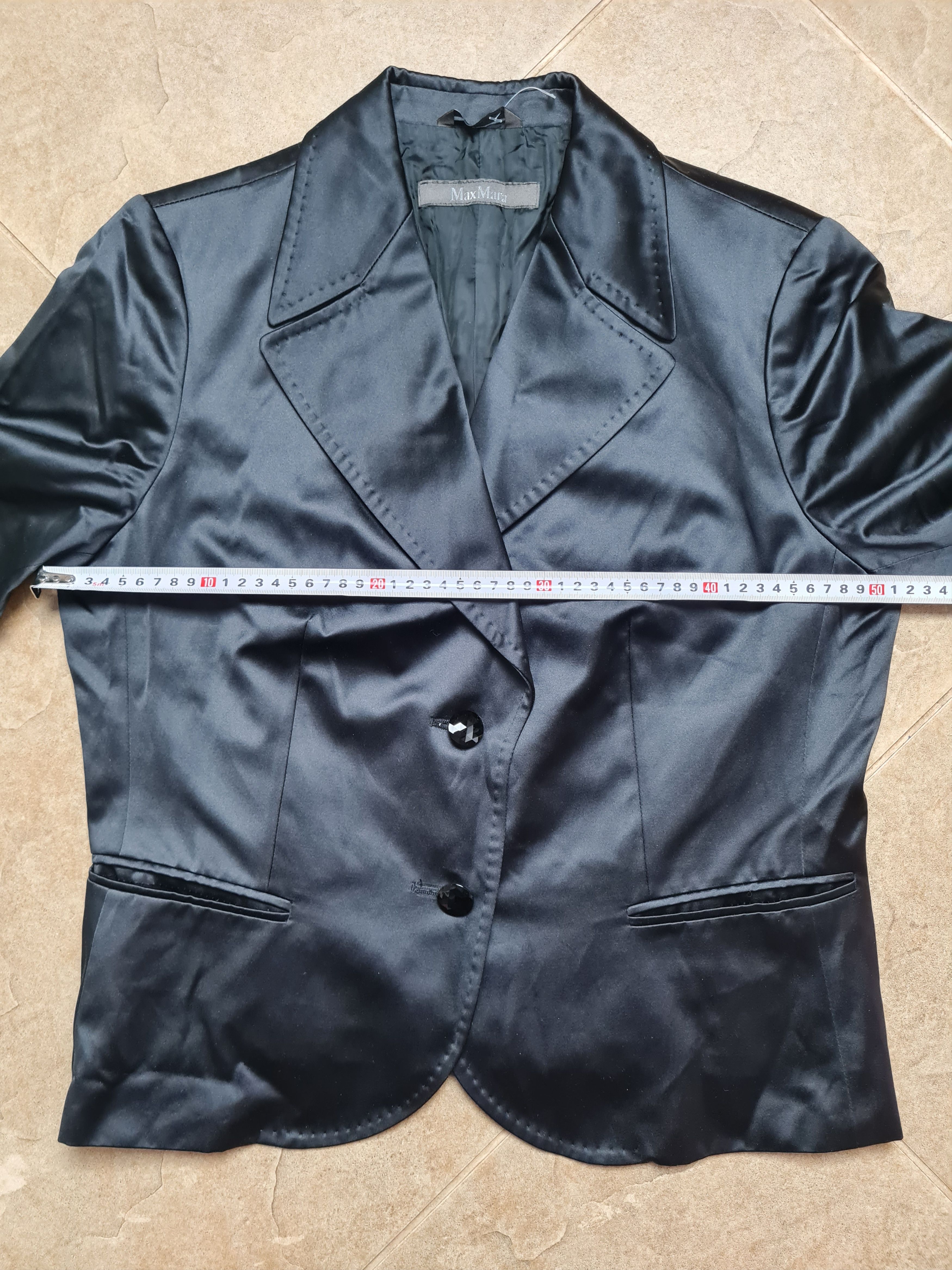 Max Mara Max Mara Black Satin Blazer Jacket Single Breasted Elegant Size M / US 6-8 / IT 42-44 - 9 Thumbnail