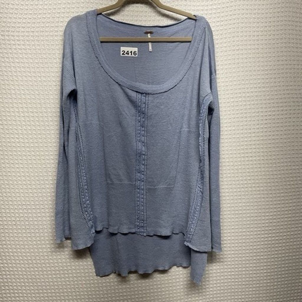 Free People Free People Blue Lace Trim HighLow ScoopNeck Sweater Women M Size M / US 6-8 / IT 42-44 - 6 Thumbnail