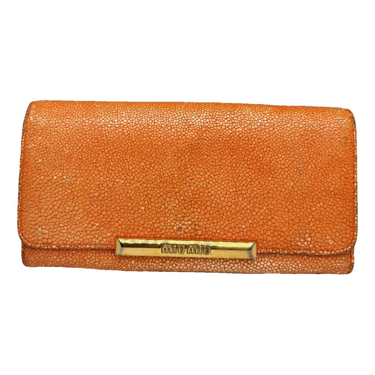 Miu Miu Orange Leather Wallet Size ONE SIZE - 1 Thumbnail