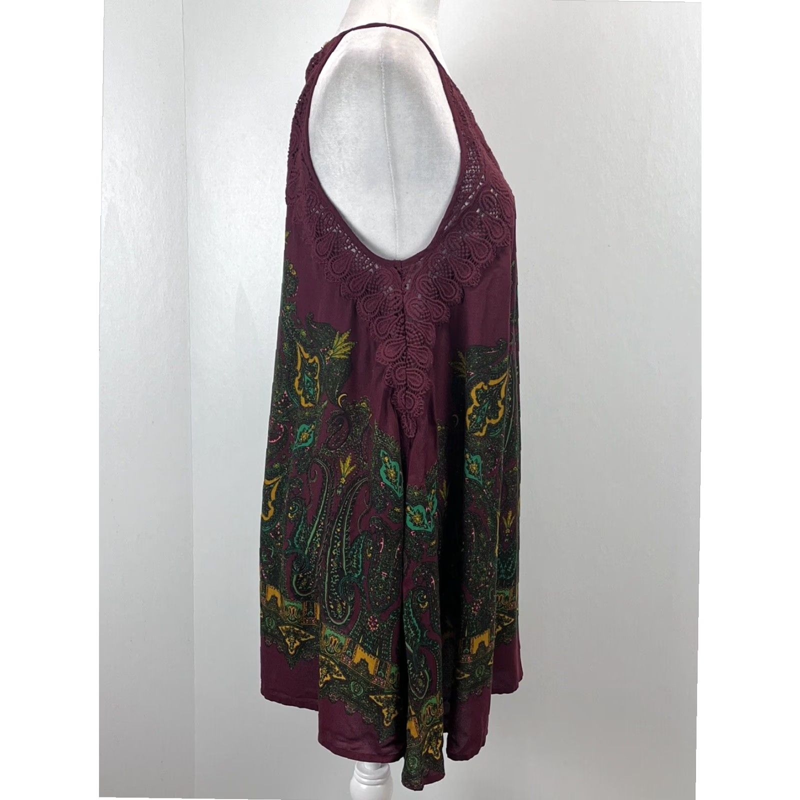 Free People Free People Mini Halter Dress Women's Small Maroon Paisley Boho Size S / US 4 / IT 40 - 4 Thumbnail