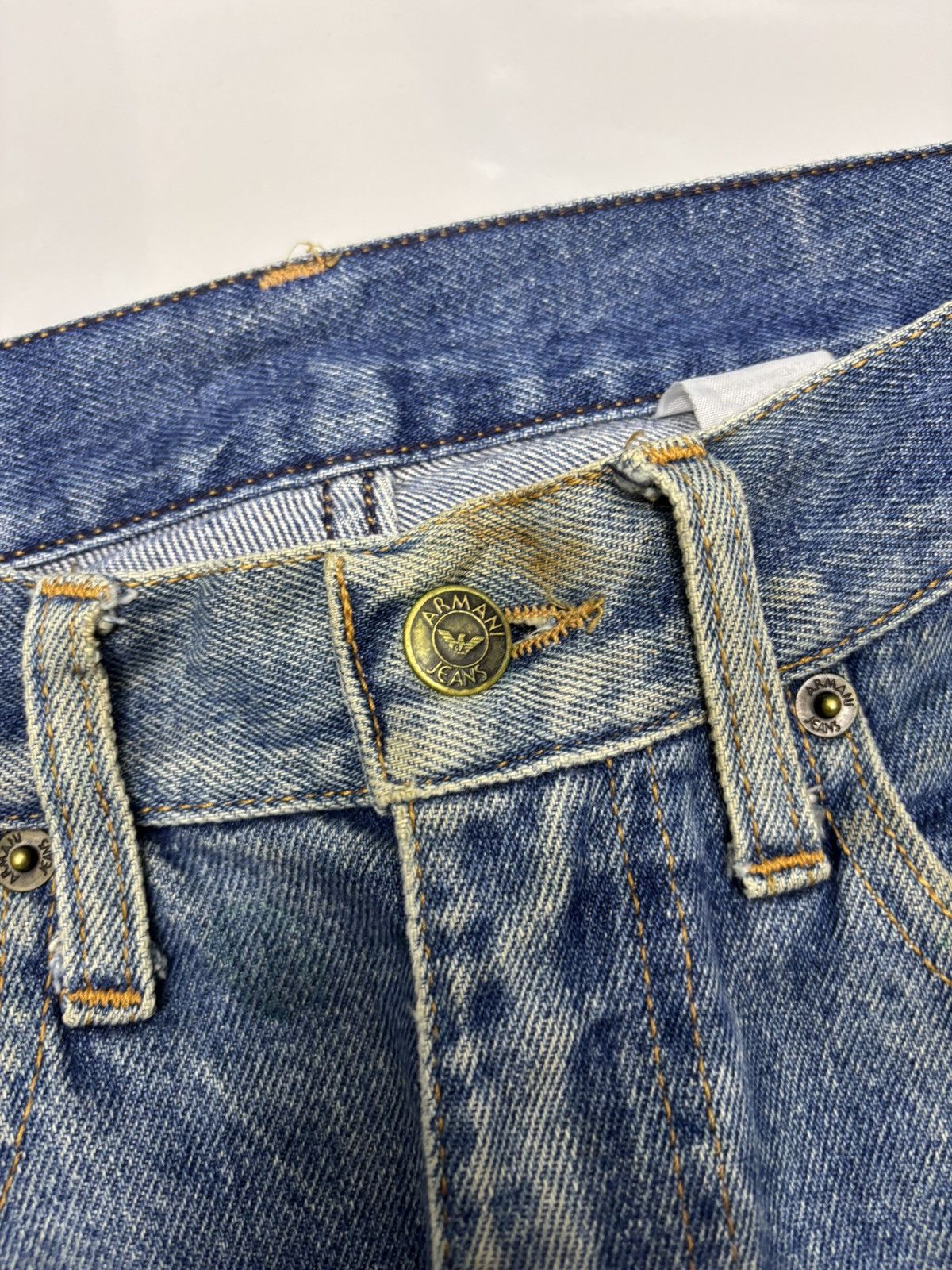 Giorgio Armani 🔥VINTAGE GIORGIO ARMANI ITALY DISTRESSED DENIM JEANS Size US 30 / EU 46 - 11 Thumbnail