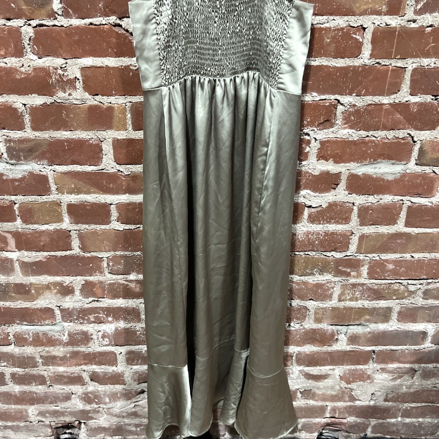 Show Me Your MuMu Show Me Your MuMu Womens Bridesmaid Claire Midi Dress Green Luxe Satin Large Size L / US 10 / IT 46 - 5 Thumbnail