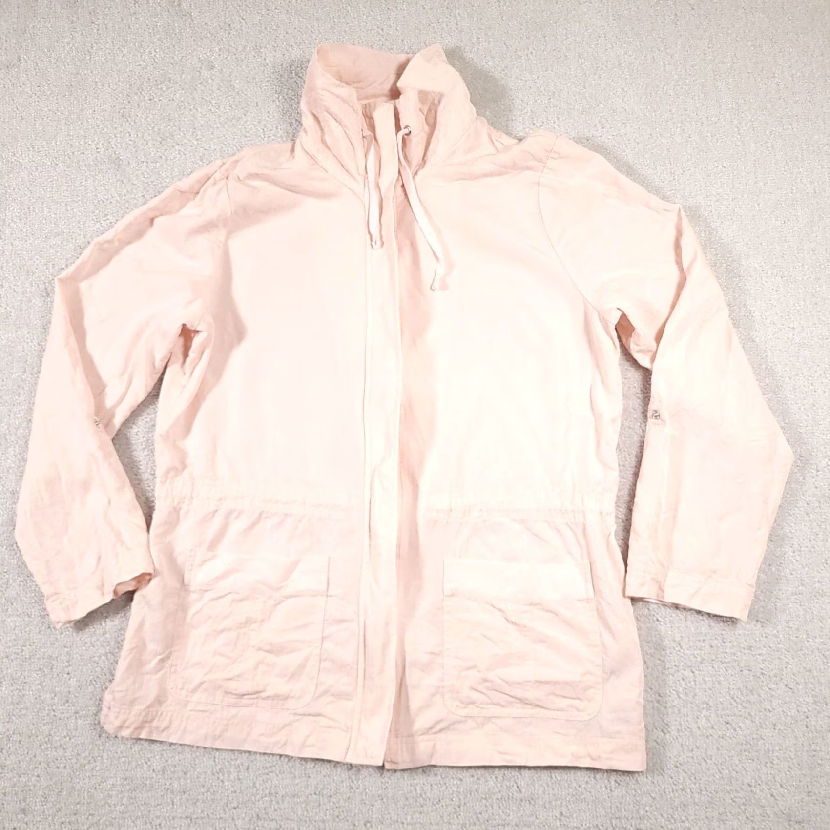 Vintage Christopher & Banks Jacket Women's Medium Full Zip Pockets Pink Tencel Jacket Size M / US 6-8 / IT 42-44 - 2 Thumbnail