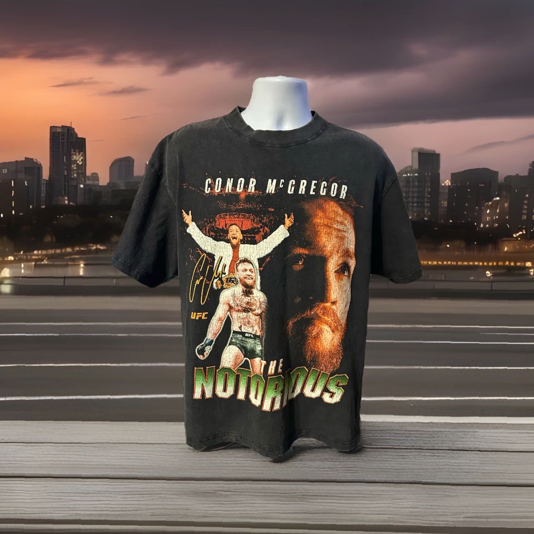 UFC VINTAGE UFC Shirt Men L Conor Mcgregor The Notorious Black Short Sleeve MMA Fighter Size US L / EU 52-54 / 3 - 6 Thumbnail