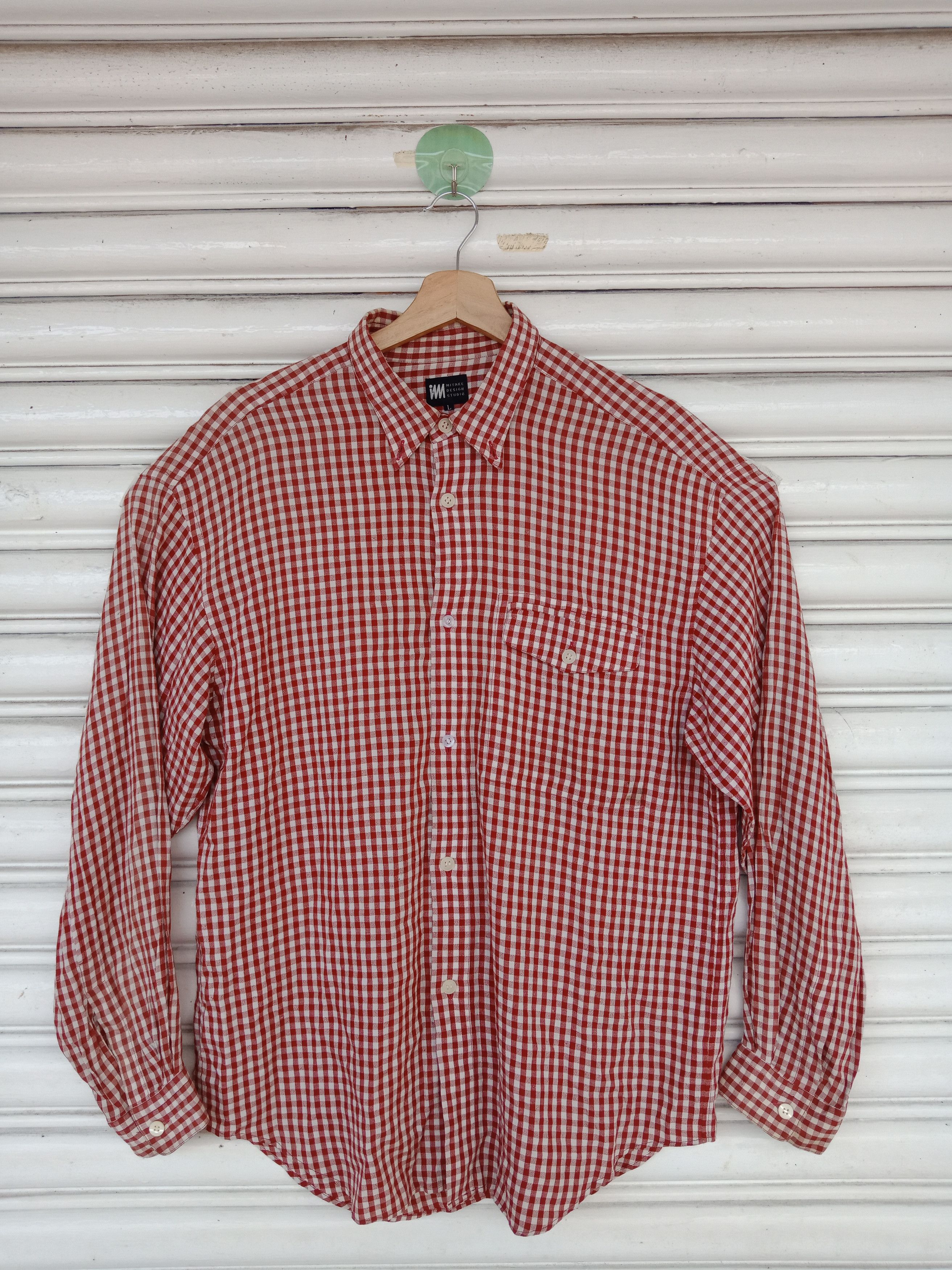 Issey Miyake Issey Miyake Maroon White Checker Size US L / EU 52-54 / 3 - 1 Thumbnail