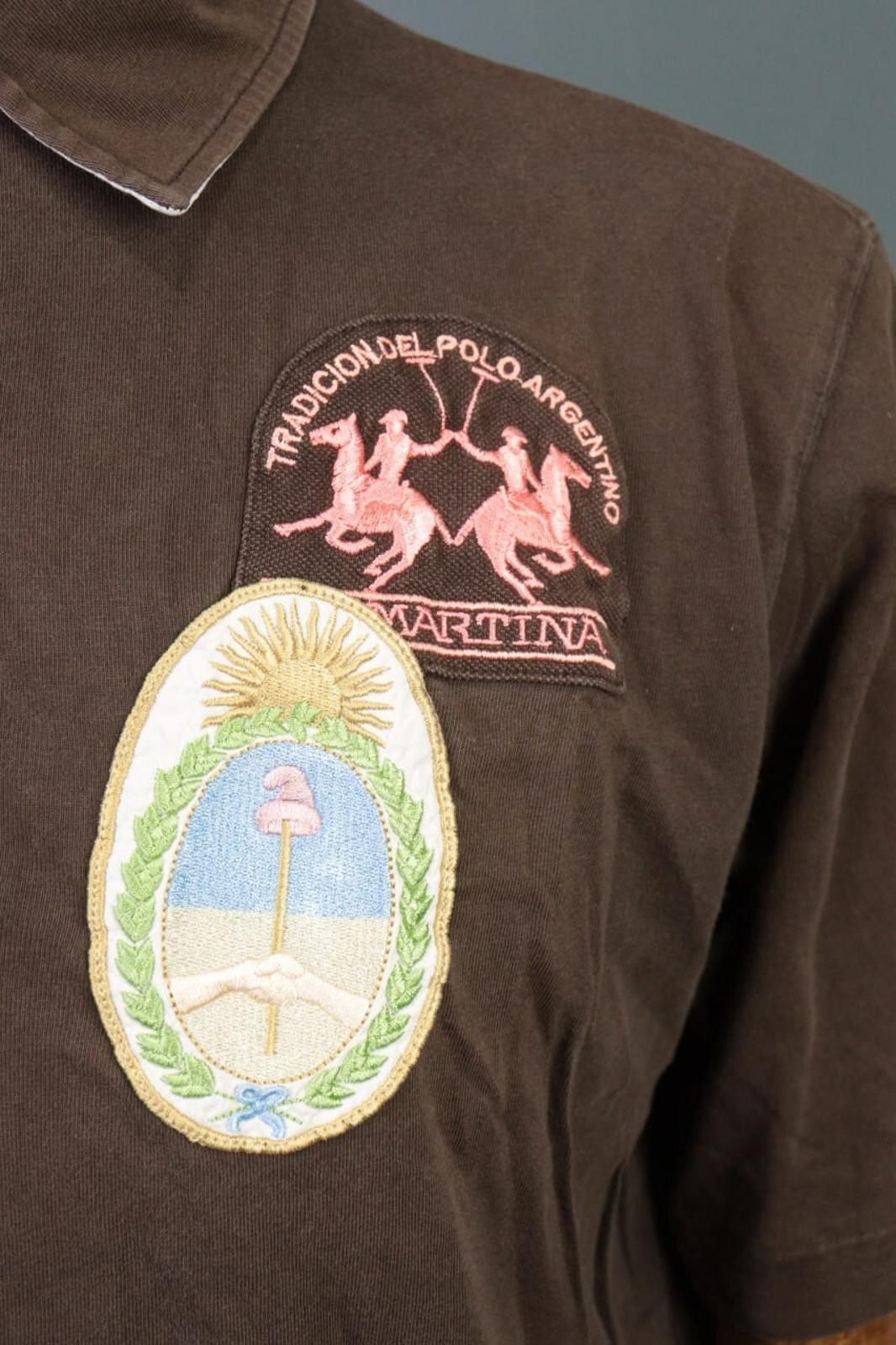 La Martina La Martina Brown Short Sleeve Polo Shirt Size XL Size US XL / EU 56 / 4 - 3 Thumbnail