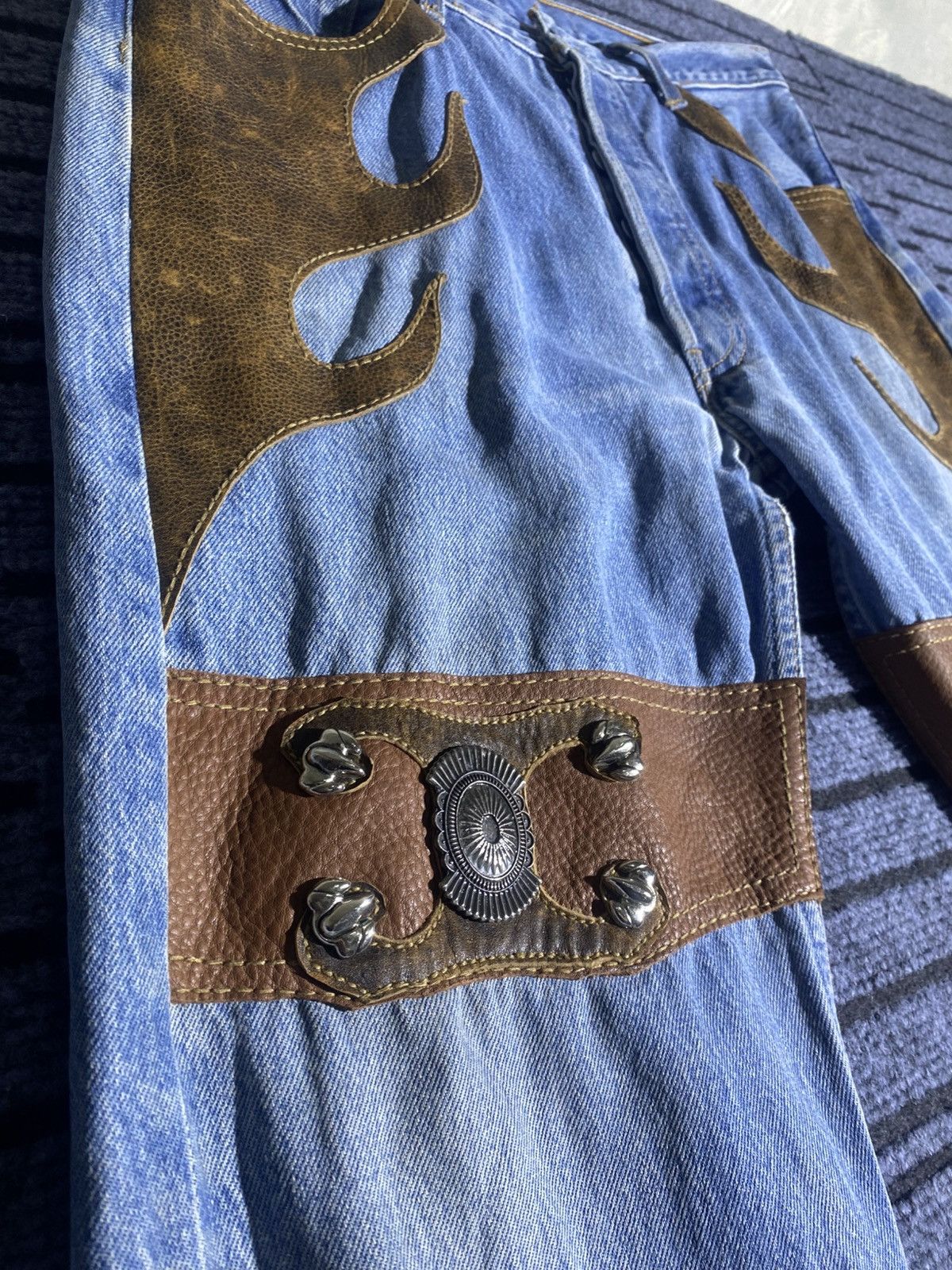 Levi's Vintage Clothing Rare Vintage western reworked levi’s 501 Size US 35 - 5 Thumbnail