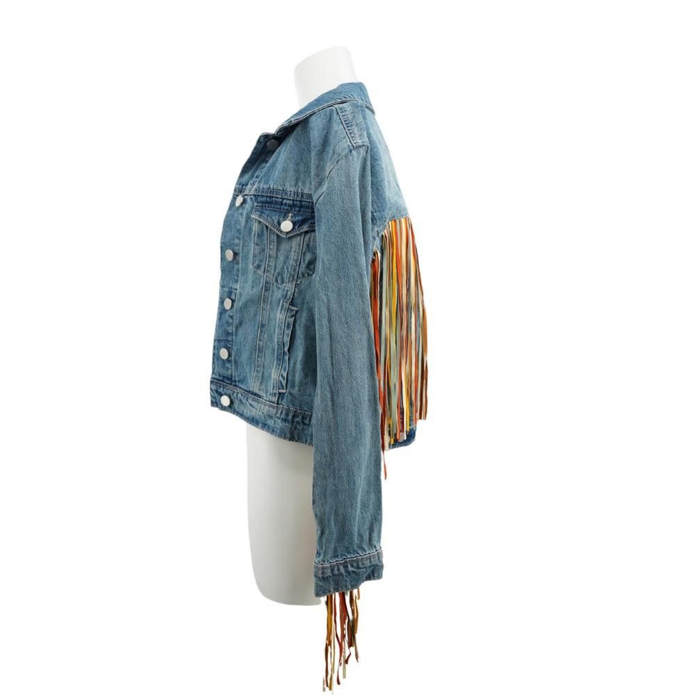 Scully Leather Vintage Scully Fringe Denim Jacket Size XS Size XS / US 0-2 / IT 36-38 - 5 Thumbnail