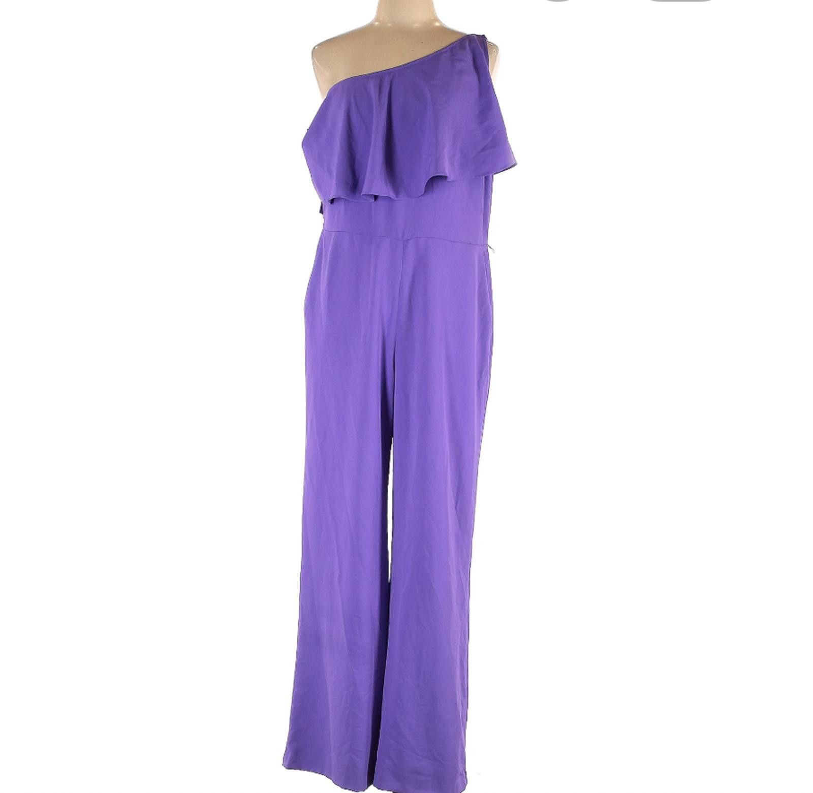 Other Lauren by Ralph Lauren Purple One-Shoulder Jumpsuit Size 12 Size 34" / US 12 / IT 48 - 1 Thumbnail