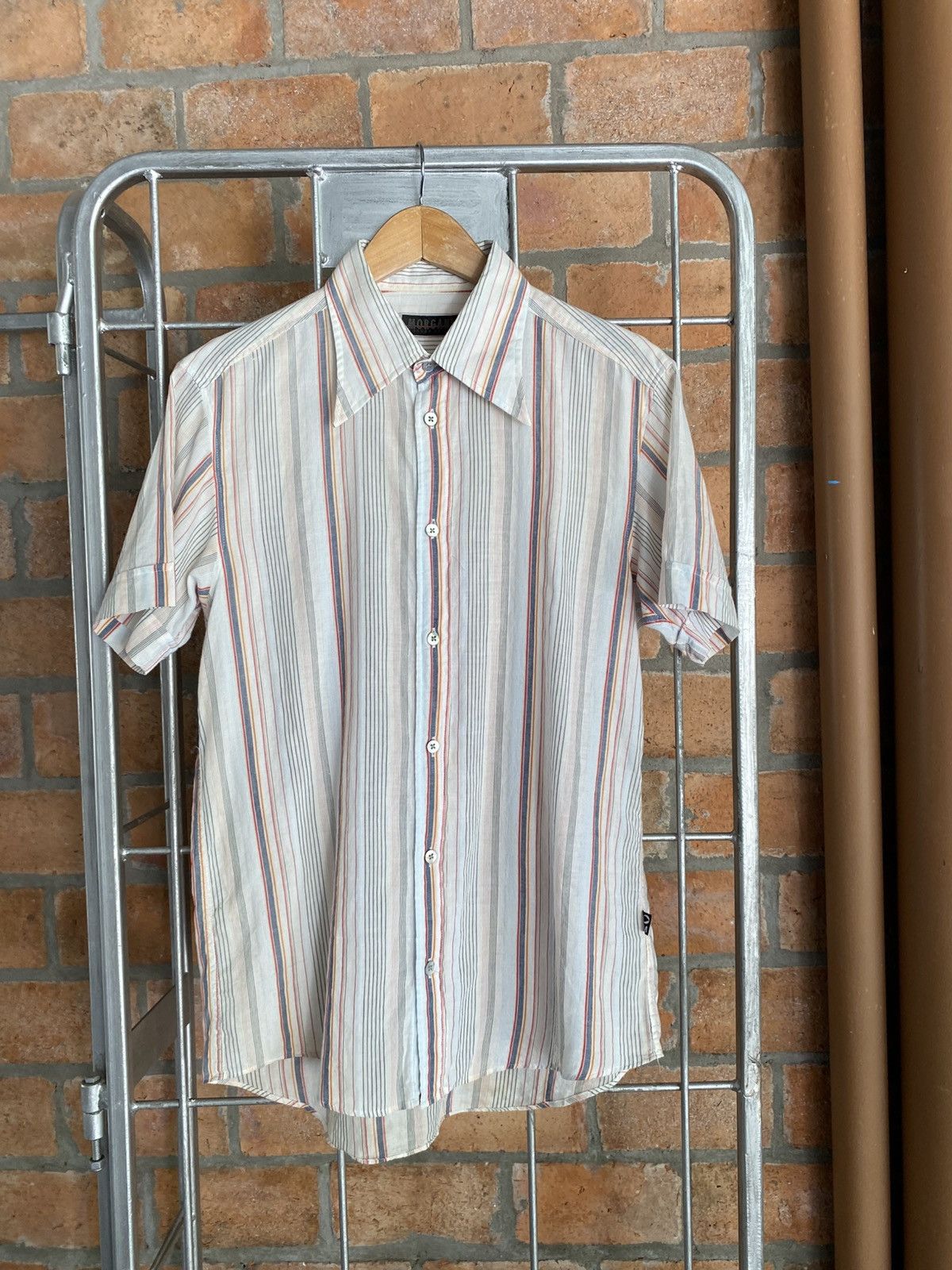 Morgan Homme MORGAN White Striped Short-Sleeve Shirt Size US M / EU 48-50 / 2 - 1 Thumbnail